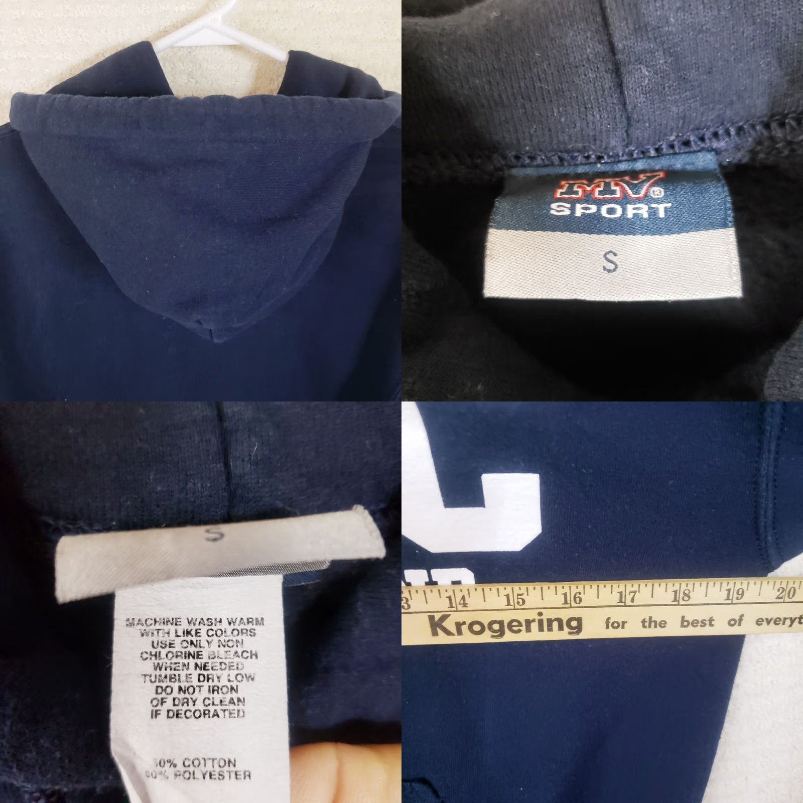 Vintage USMC Hoodie Men's S Navy Blue Parris Island Drawstring Front Pockets Size US S / EU 44-46 / 1 - 8 Thumbnail