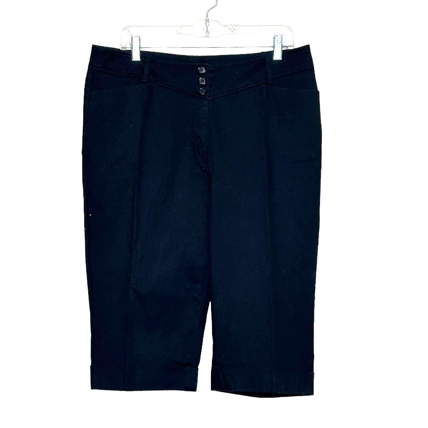 Worthington Worthington black straight legs capri shorts size 14 Size 36" / US 14 / IT 50 - 1 Thumbnail