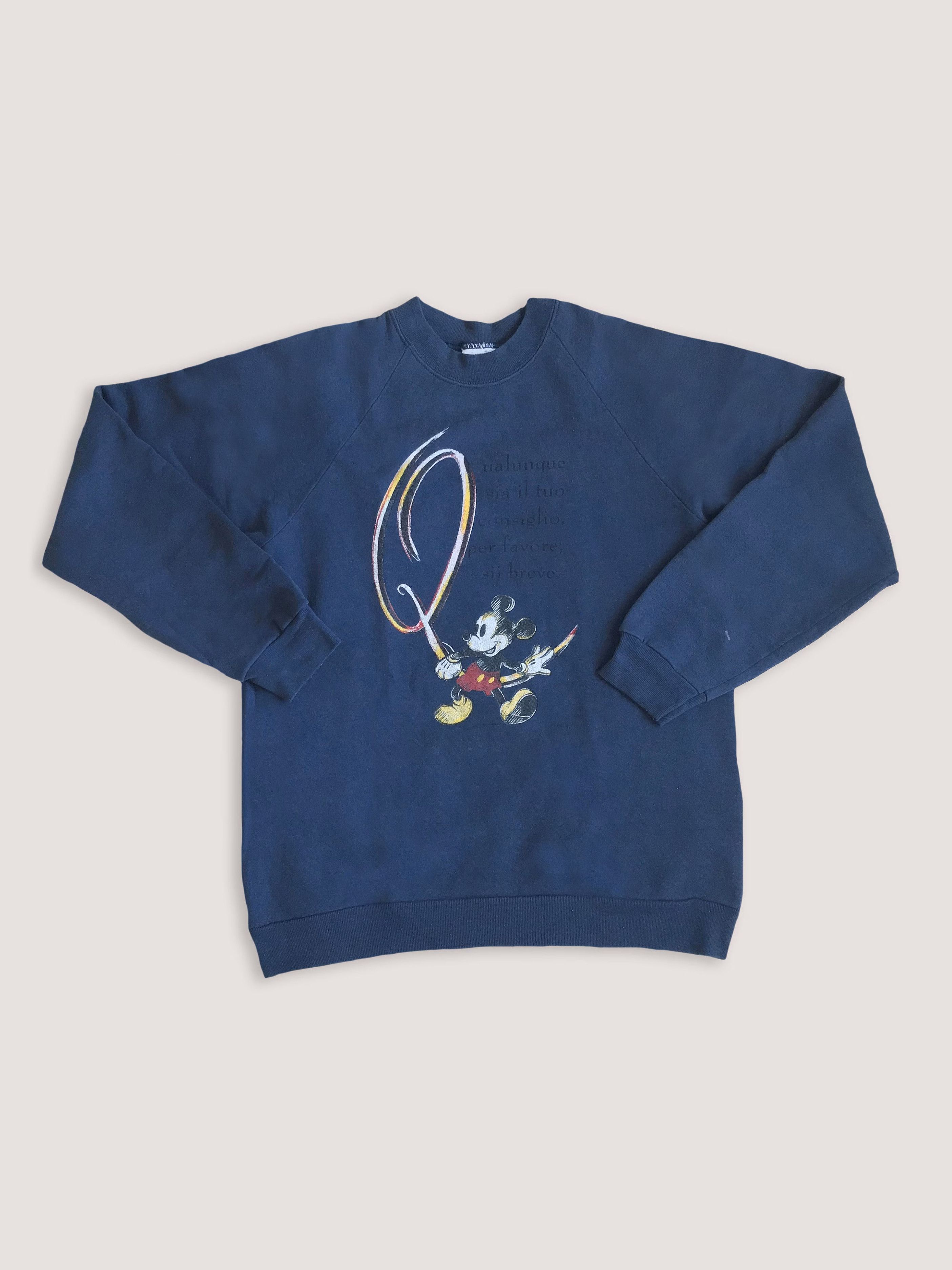 Disney Vintage 90s Disney Sweatshirt Crewneck Mickey Mouse Navy Size US M / EU 48-50 / 2 - 1 Thumbnail