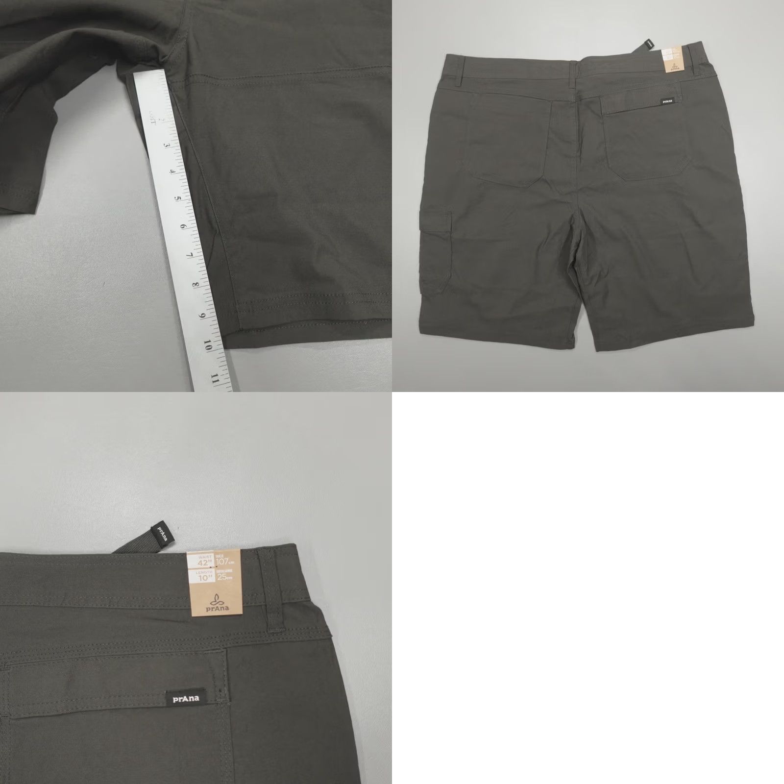 Prana Prana Zion Shorts II Cargo Dark Iron Belted Size 42 10" Inseam Men’s Regular Gray Nylon Spandex Size US 42 / EU 58 - 8 Thumbnail