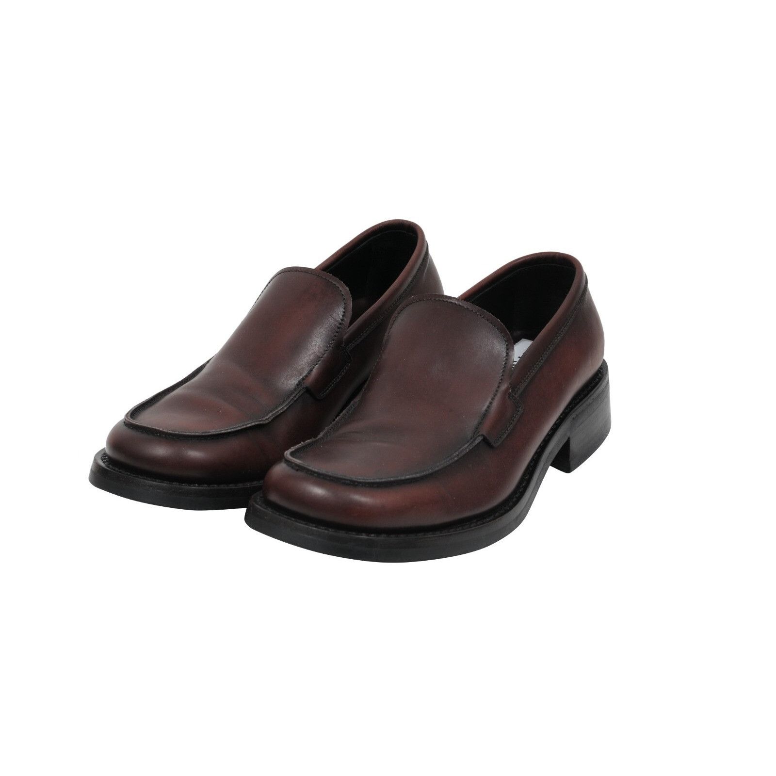 Prada Brown Leather Vintage Loafers - 01739 Size US 7 / EU 40 - 3 Thumbnail