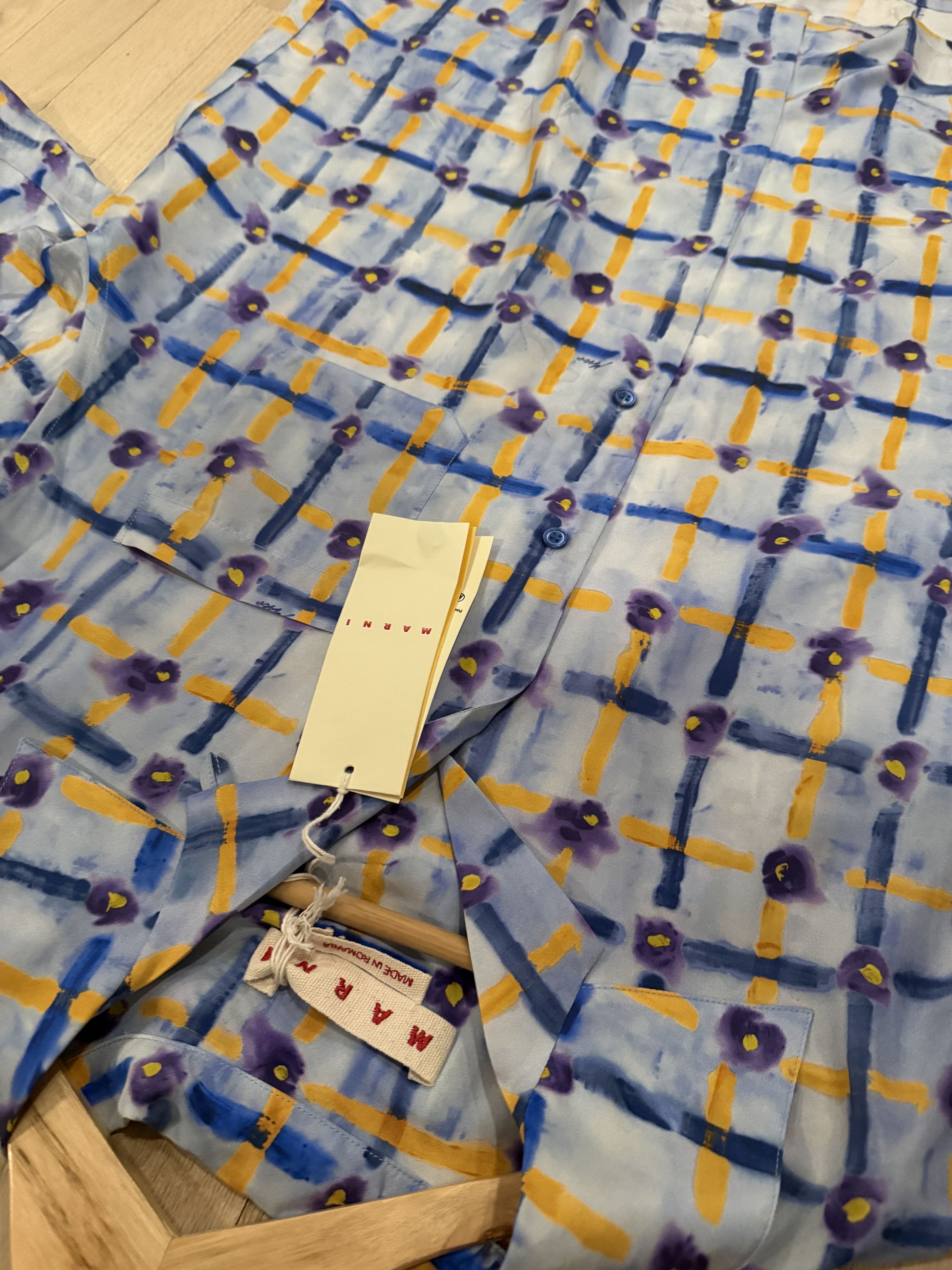 Marni Graphic Printed Silk Shirt Size US L / EU 52-54 / 3 - 4 Thumbnail