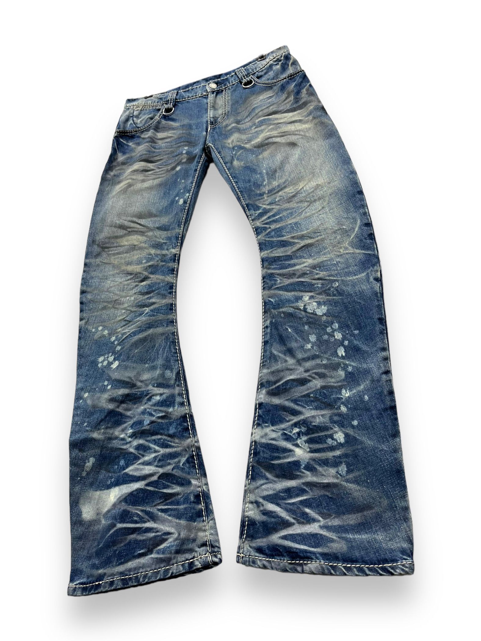 BUFFALO BOBS 🔥Holly Land PUNK Curve Leg Flare Splash Mudmax Denim Size US 31 - 3 Thumbnail