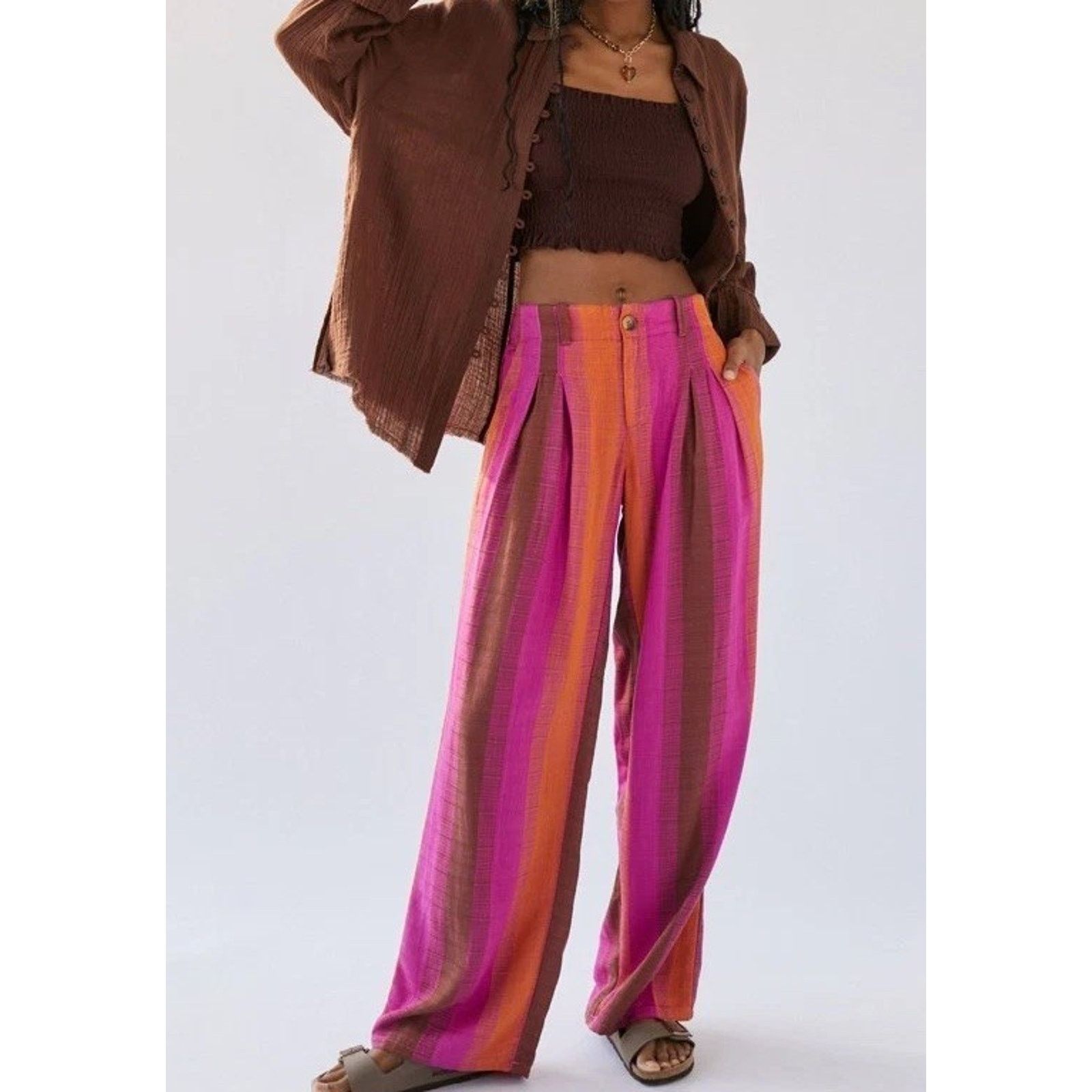 & Other Stories Urban Martina Y2K Pants Multicolored Wide Leg 0 A003169 Size 24" / US 00 / IT 34 - 1 Thumbnail