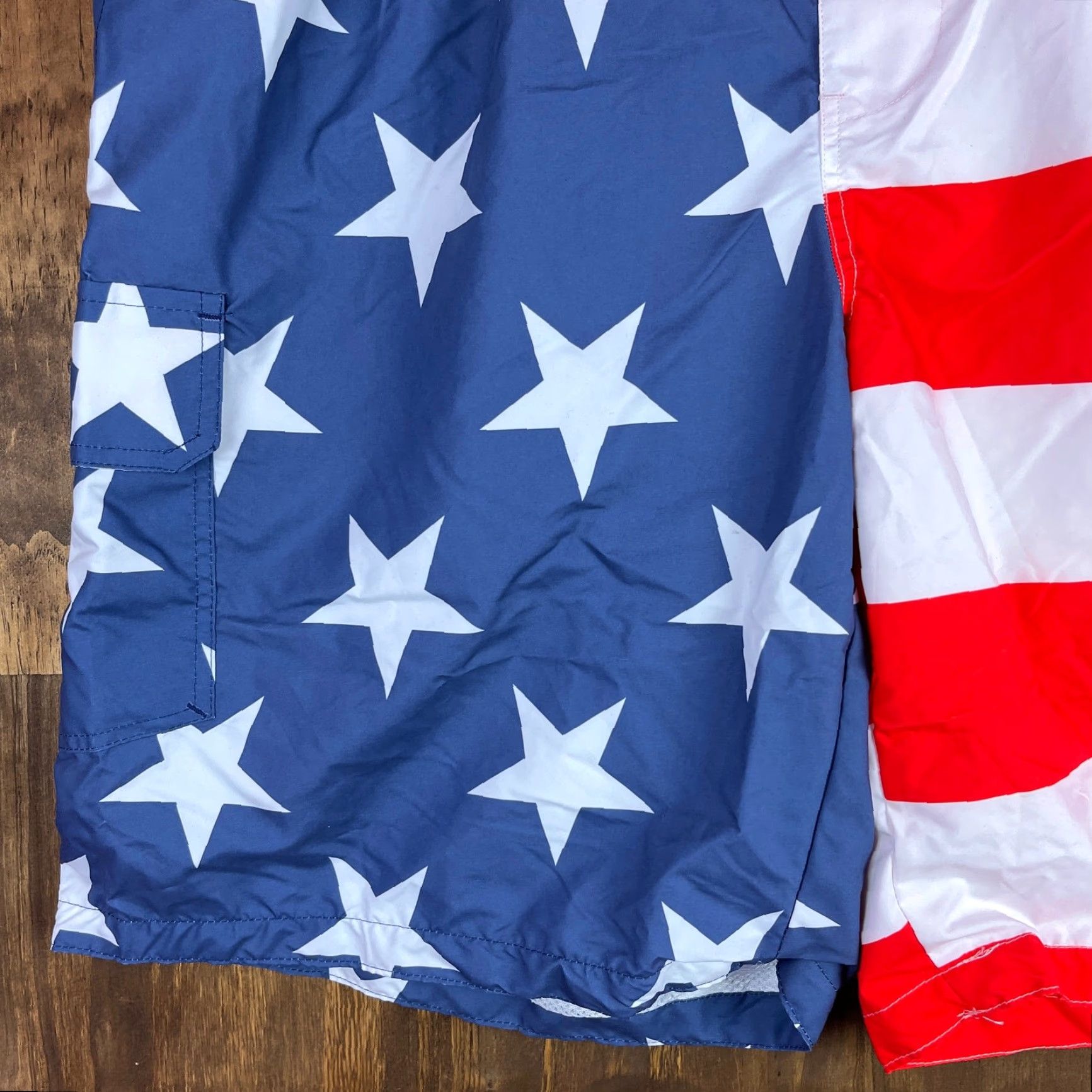 Vintage The Foundry Mens Shorts American Flag USA Patriotic Cargo Swim Board Trunks 2XL Size US 39 - 4 Thumbnail