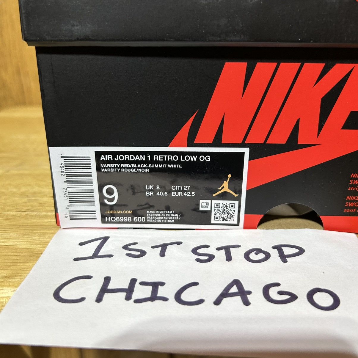 Nike Nike Air Jordan 1 Low OG Chicago 2025 HQ6998-600 Men’s 9 NEW Size US 9 / EU 42 - 8 Thumbnail