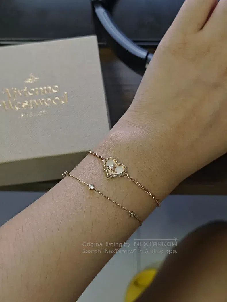 Vivienne Westwood vivienne westwood Rose Gold and White Mother-of-Pearl Hear Size ONE SIZE - 7 Thumbnail