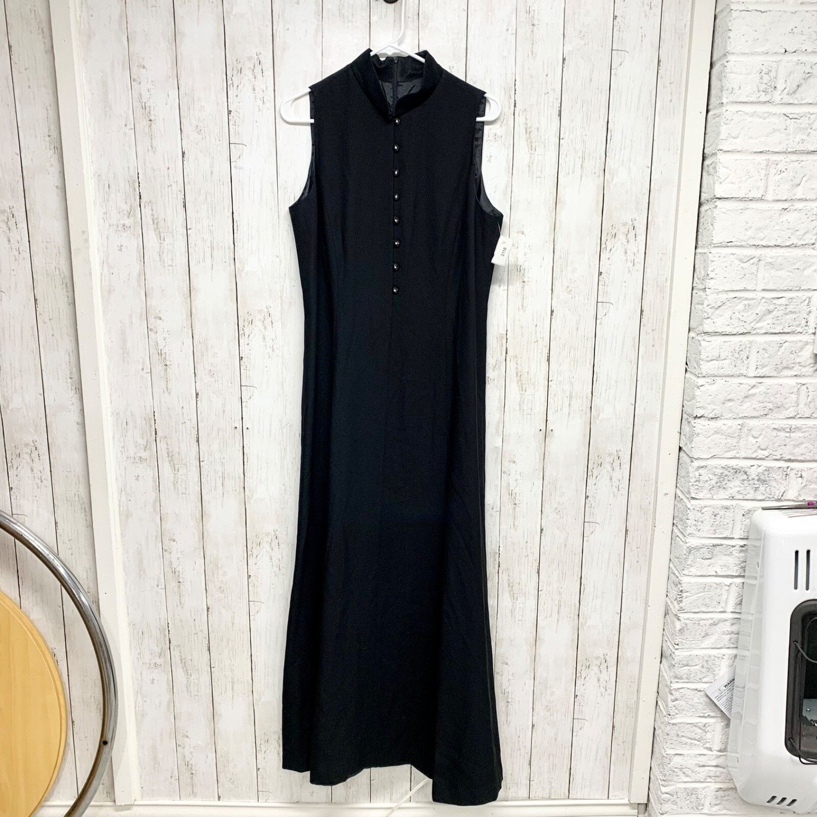 Evan Picone Evan-Picone Dress 12 Sleeve Button Front Maxi Black Business Size XL / US 12-14 / IT 48-50 - 3 Thumbnail