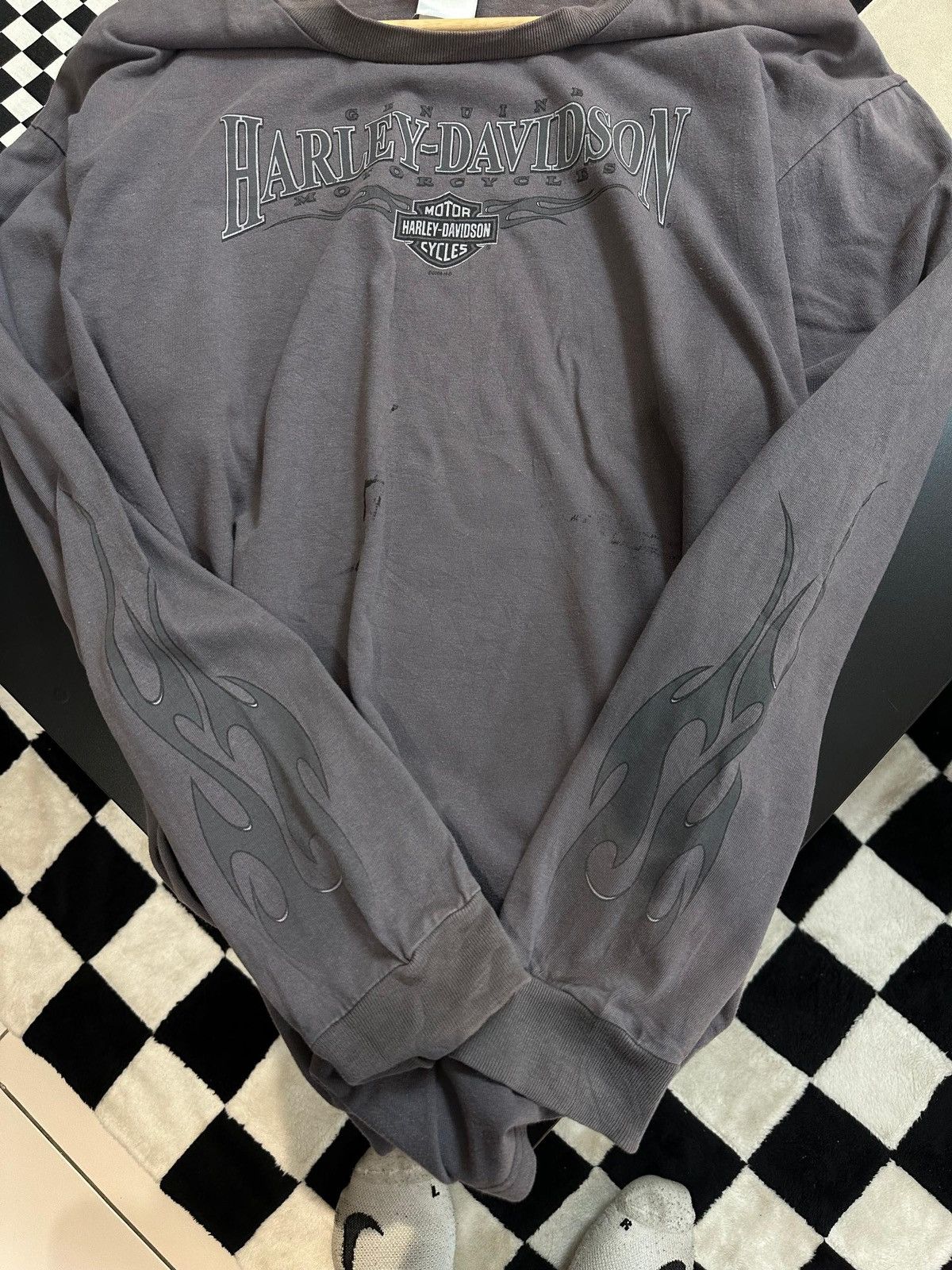 Harley Davidson × Vintage VINTAGE HARLEY DAVIDSON VISALLA LONG SLEEVE FLAME Size US XL / EU 56 / 4 - 1 Thumbnail