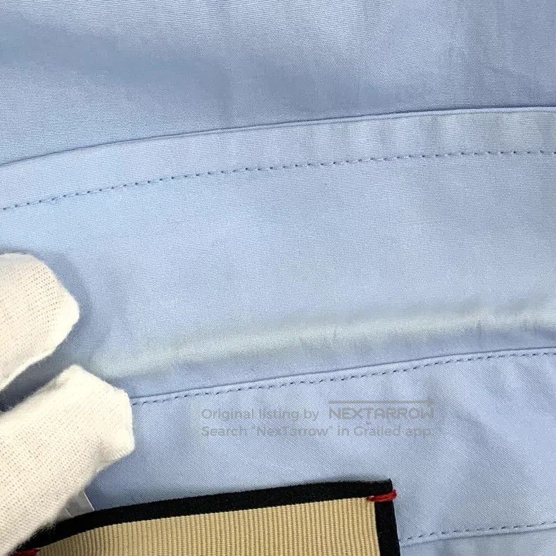 Gucci Gucci Light blue letter pattern embroidered cotton lapel s Size XS / US 0-2 / IT 36-38 - 7 Thumbnail