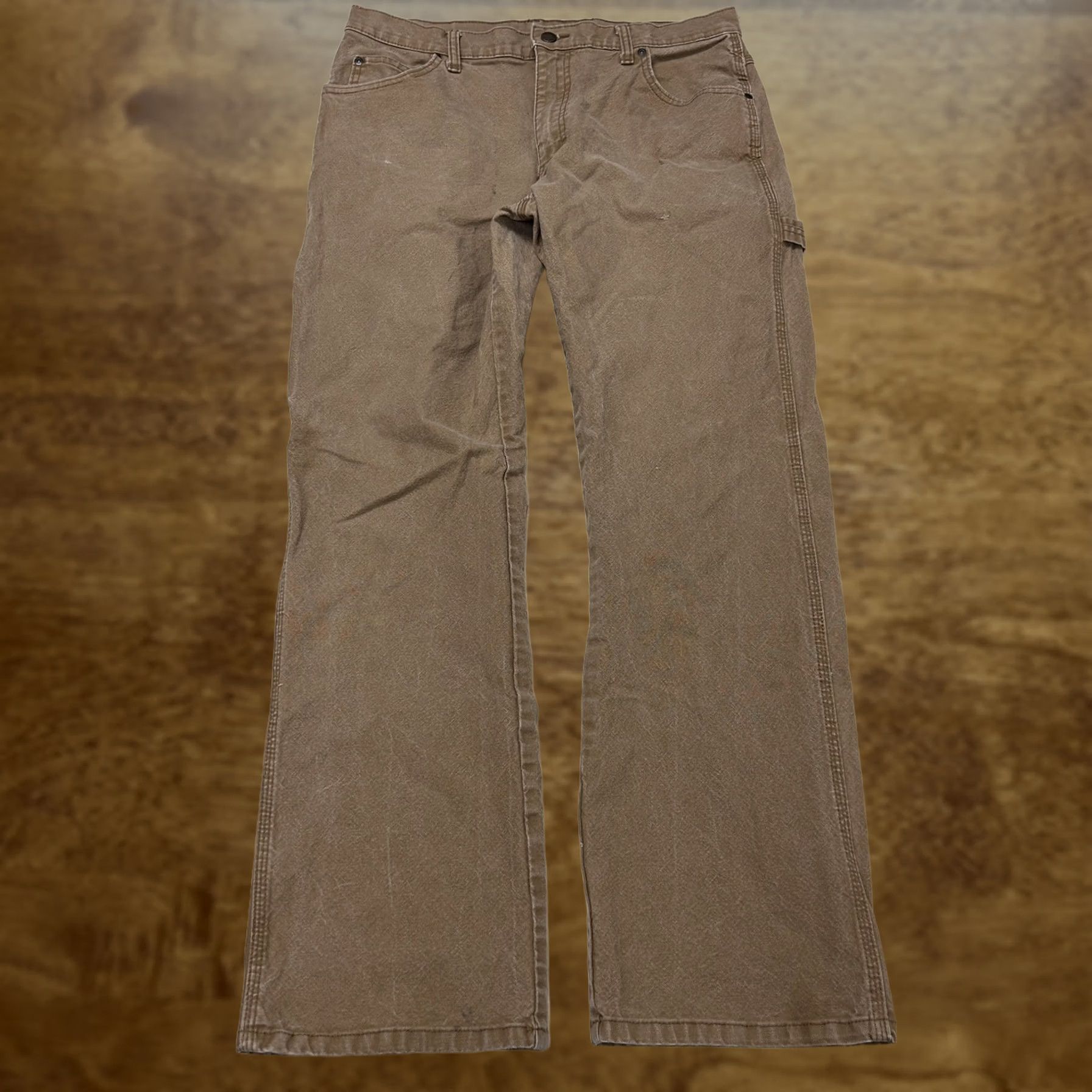 Dickies Dickies Mens 34x32 Brown Canvas Relaxed Straight Carpenter Work Pants Jeans Size US 34 / EU 50 - 1 Thumbnail