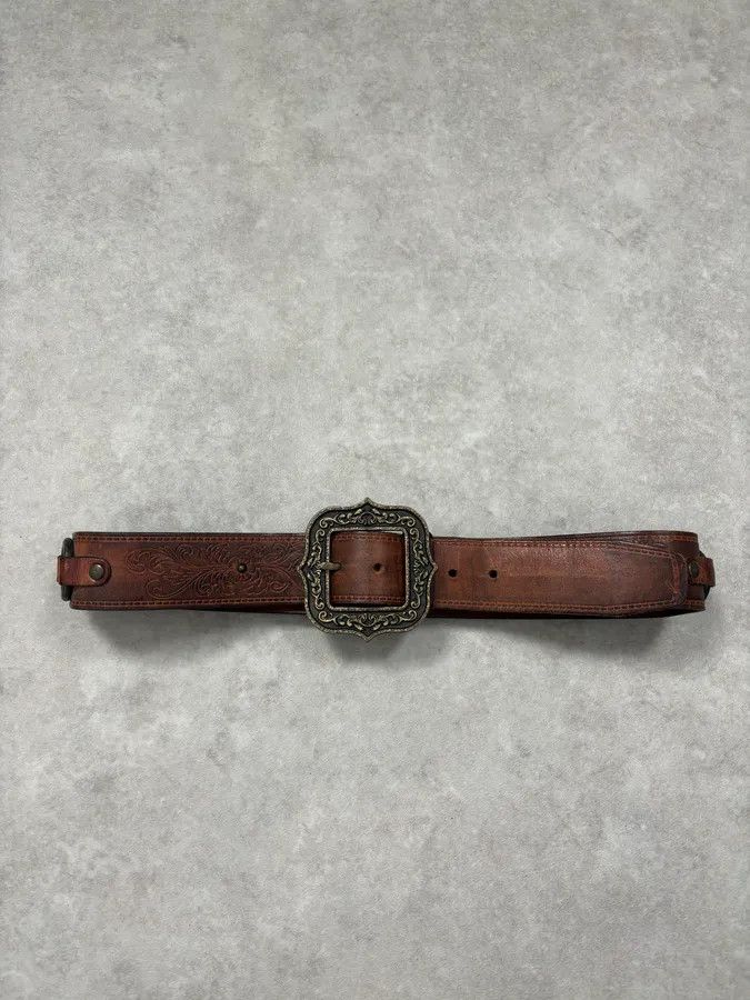 Dsquared2 Dsquared2 Brown Leather Belt Ornamental Buckle Size ONE SIZE - 3 Thumbnail