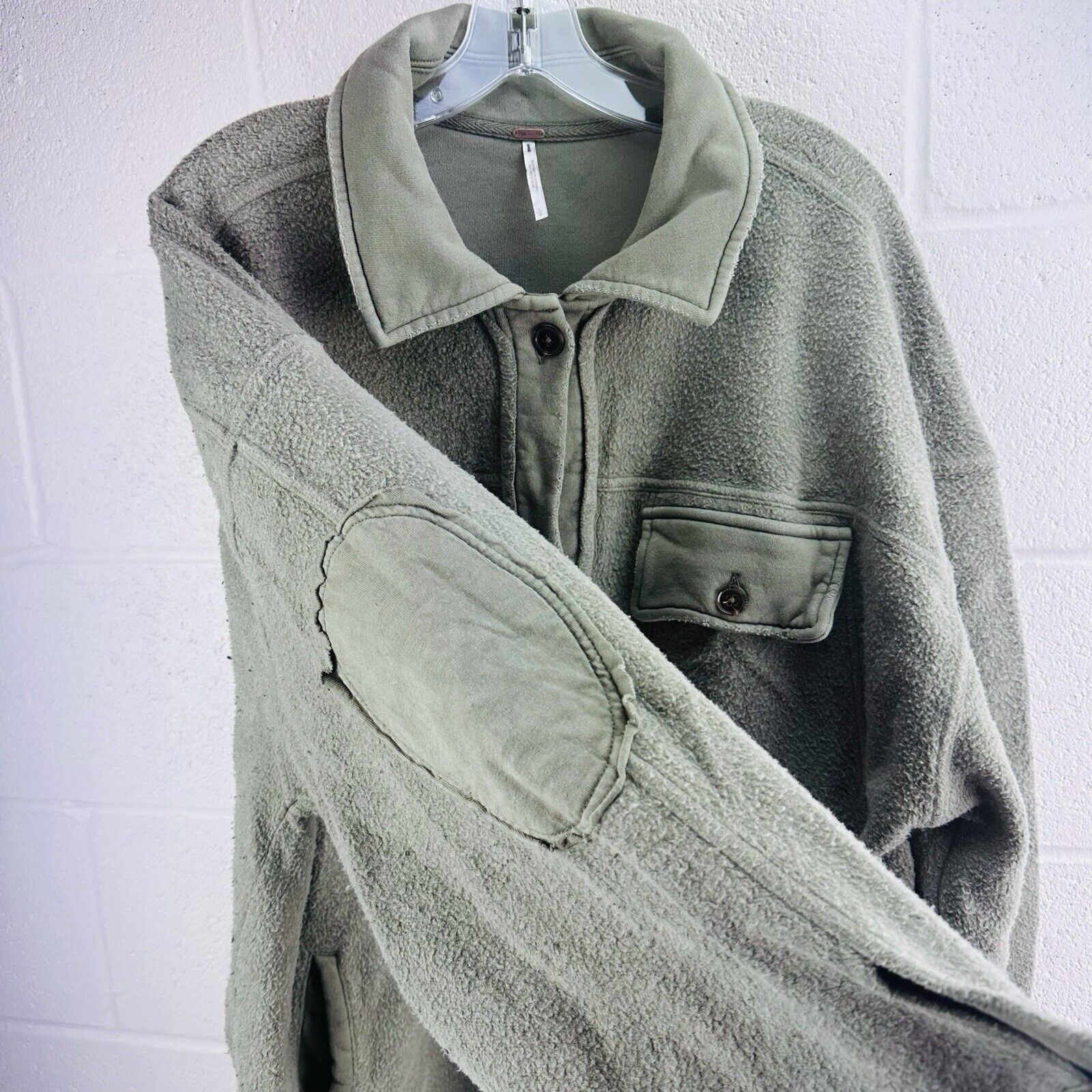 Free People Free People Ruby Jacket Washed Olive Shacket Oversized L Size L / US 10 / IT 46 - 3 Thumbnail
