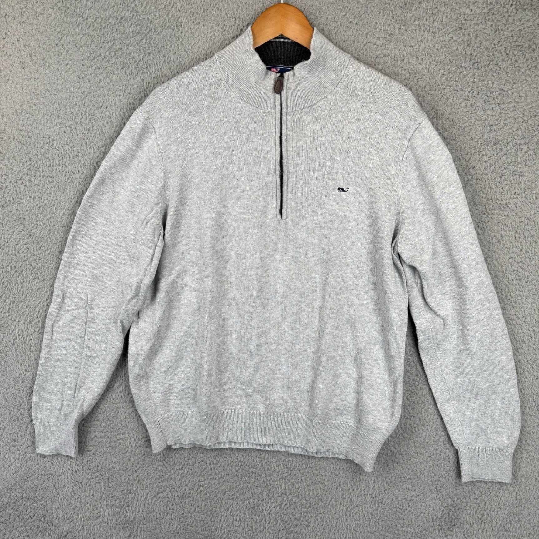 Vineyard Vines Vineyard Vines Sweater Mens M Gray 1/4 Zip Cashmere Blend Preppy Casual Pullover Mock Neck Long Sleeve Size US M / EU 48-50 / 2 - 2 Thumbnail
