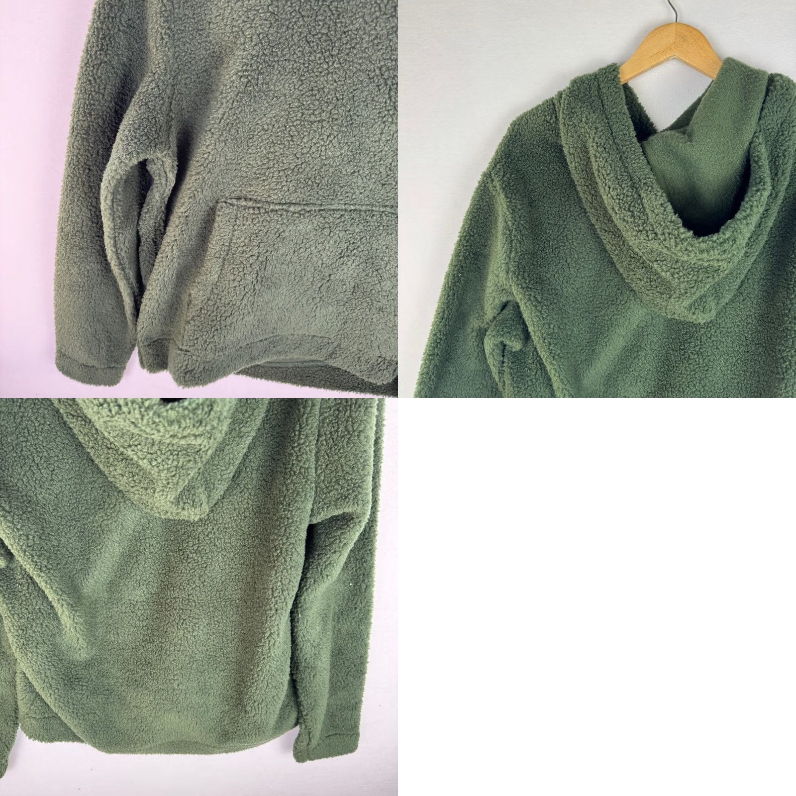 Vintage Sun + Stone Tate Sherpa Hoodie Adult M Black Forest Green Fleece Pullover Mens Size US M / EU 48-50 / 2 - 9 Thumbnail