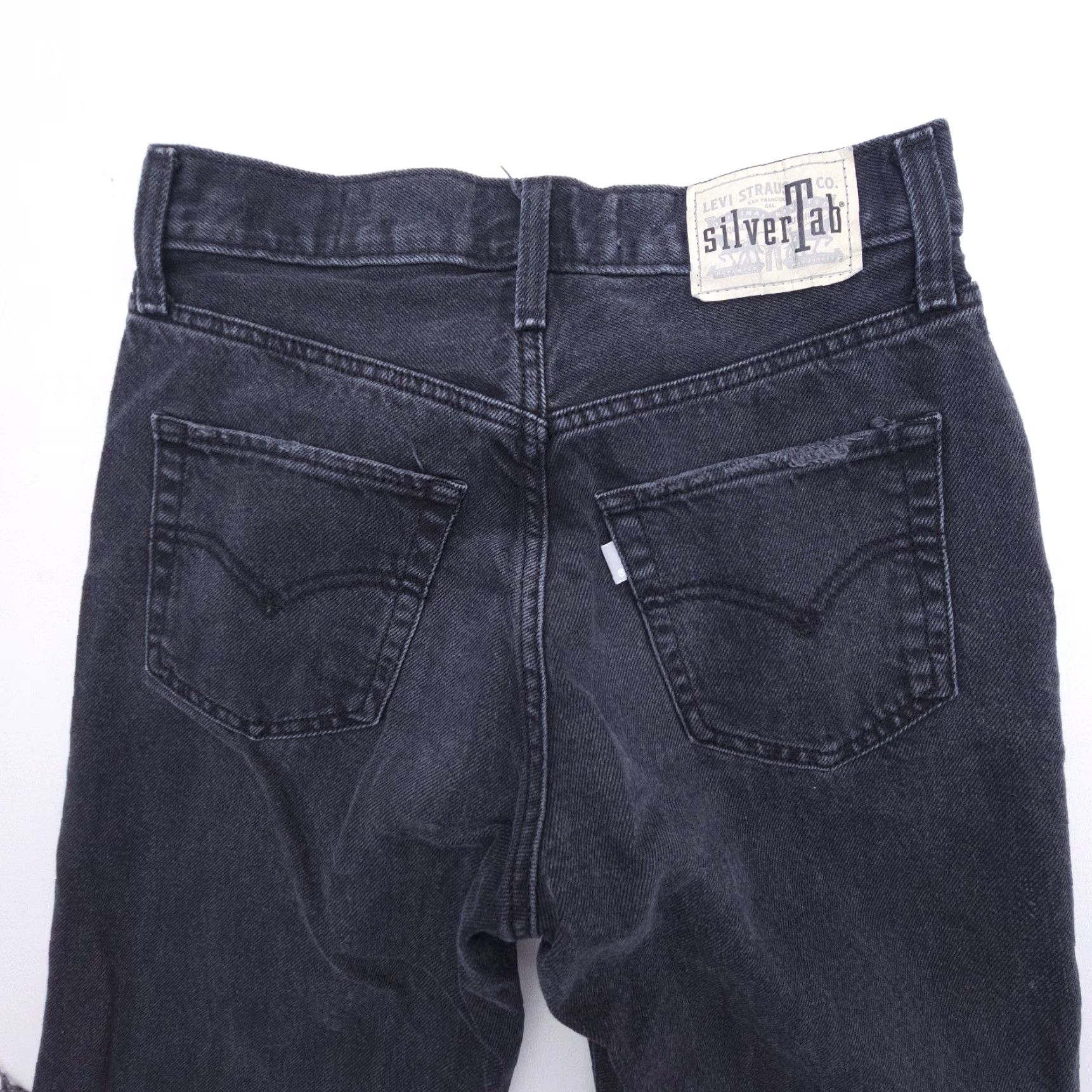 Levi's Levi's Silvertab '94 Jeans - Baggy Straight Denim 26 Women's Black Distressed 30in Grunge Size 26" / US 2 / IT 38 - 3 Thumbnail