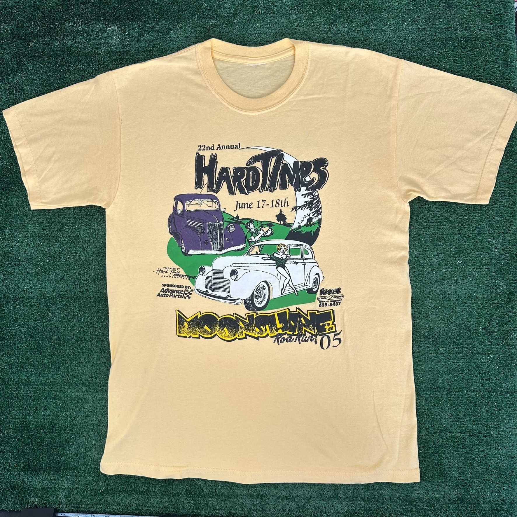 Vintage Vintage Y2K Moonshine Rod Run Car Show T-Shirt Yellow M Retr Size US M / EU 48-50 / 2 - 1 Thumbnail