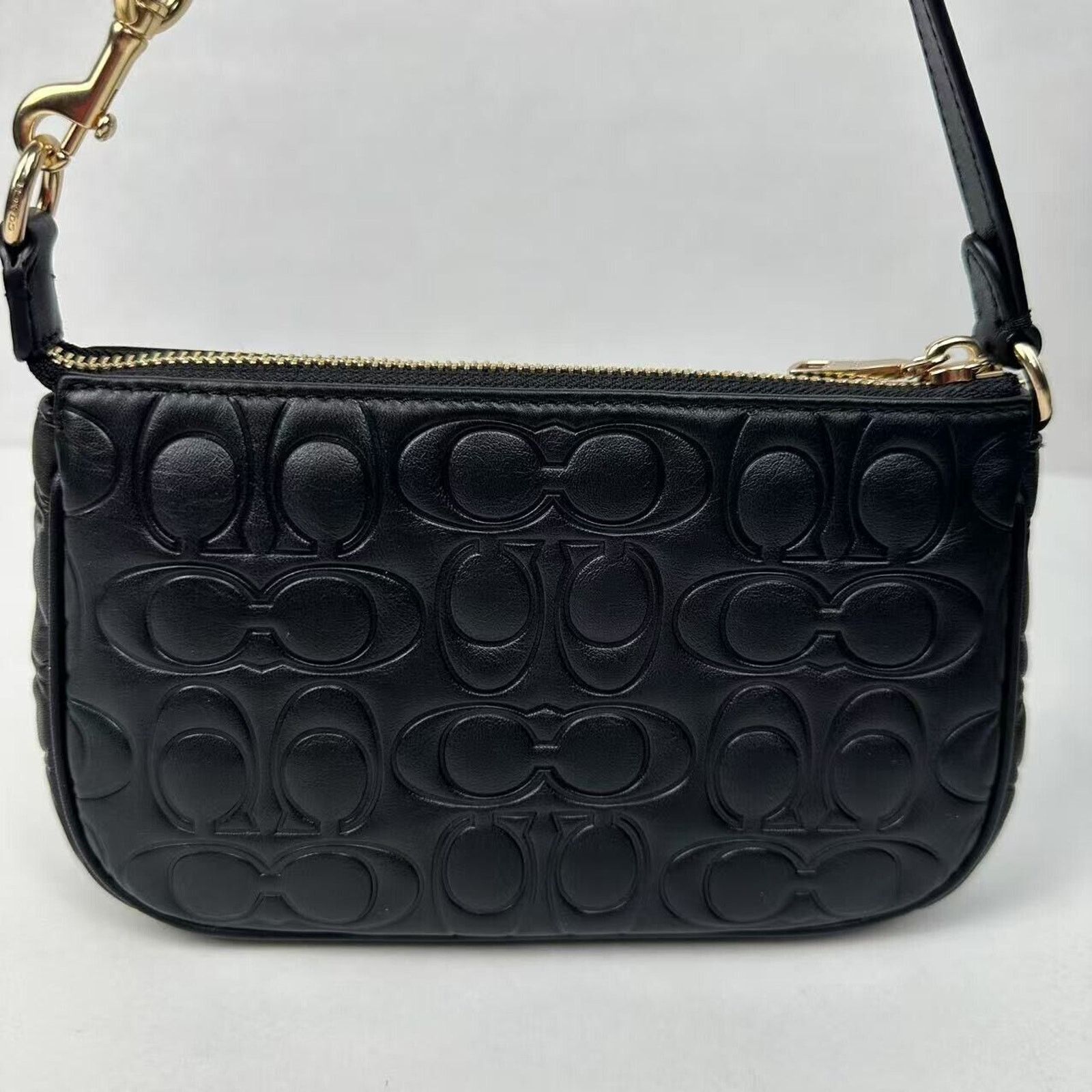 Coach Coach Wristlet Nolita 19 Signature Leather Embossed C Black Size ONE SIZE - 6 Thumbnail