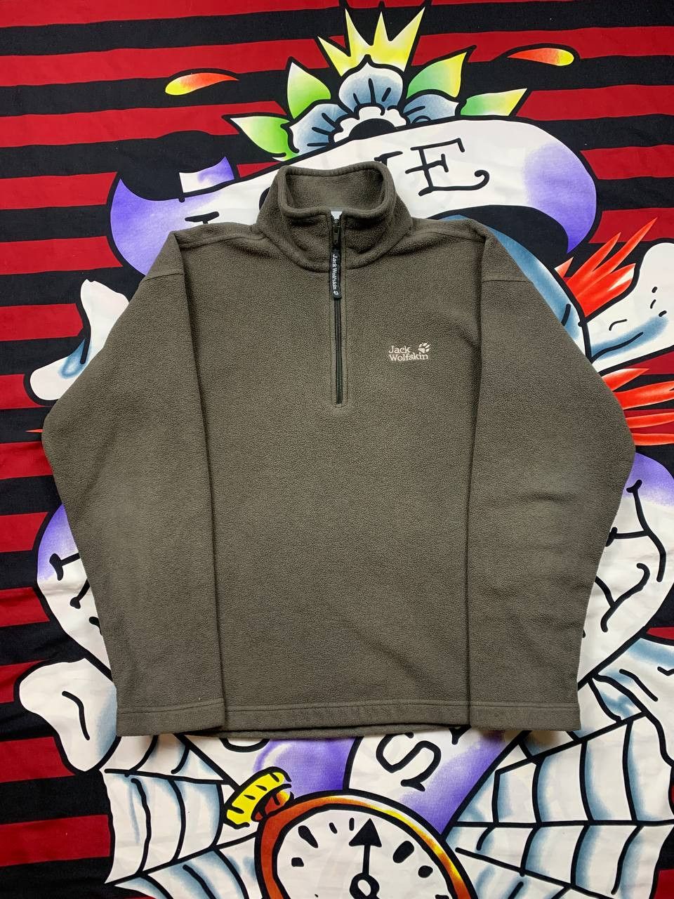 Jack Wolfskin Jack Wolfskin Nanuk big logo 1/3 zip fleece jacket Size S Size US S / EU 44-46 / 1 - 1 Thumbnail
