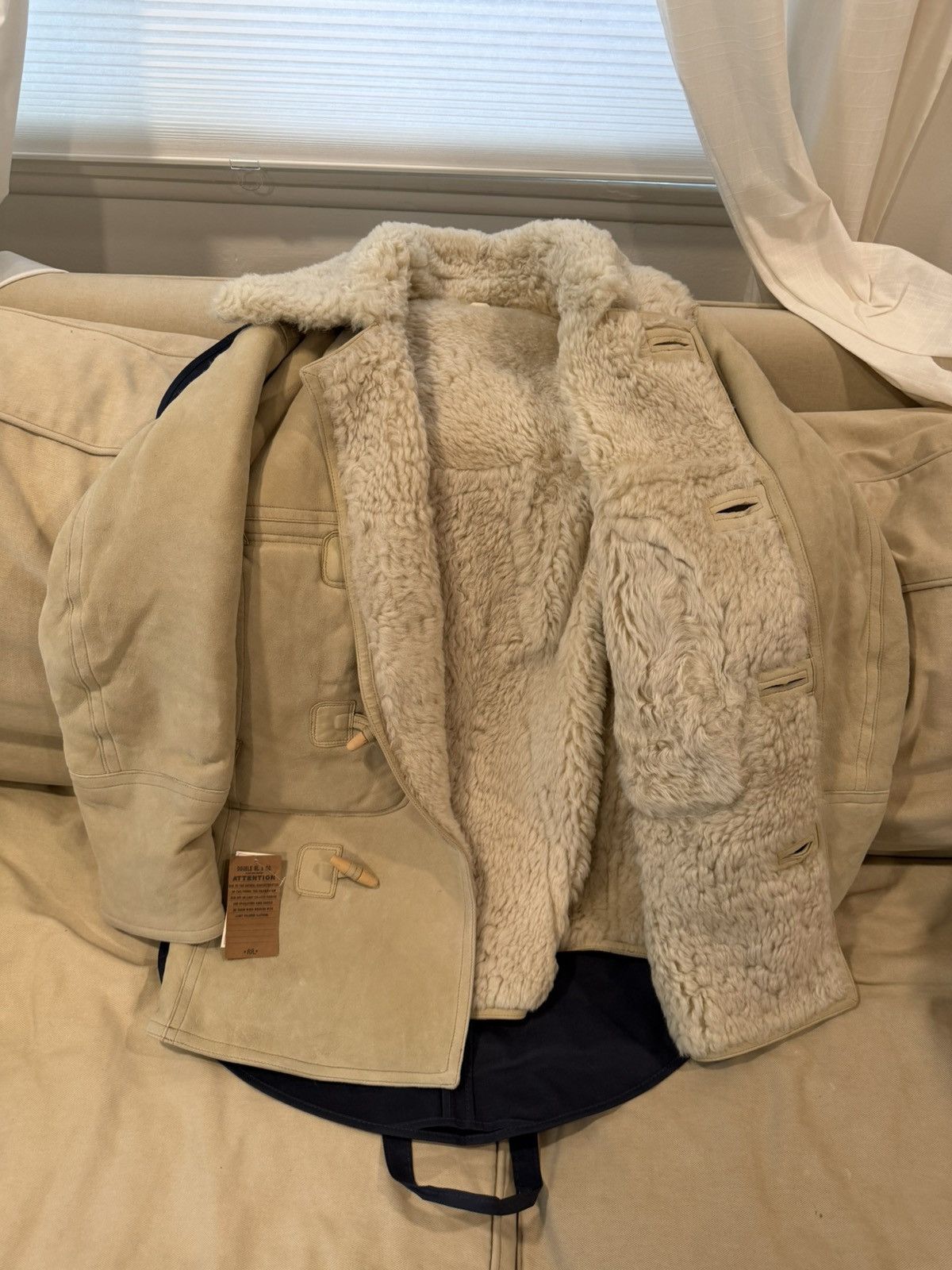 RRL Ralph Lauren Shearling Coat Cream Size US M / EU 48-50 / 2 - 7 Thumbnail