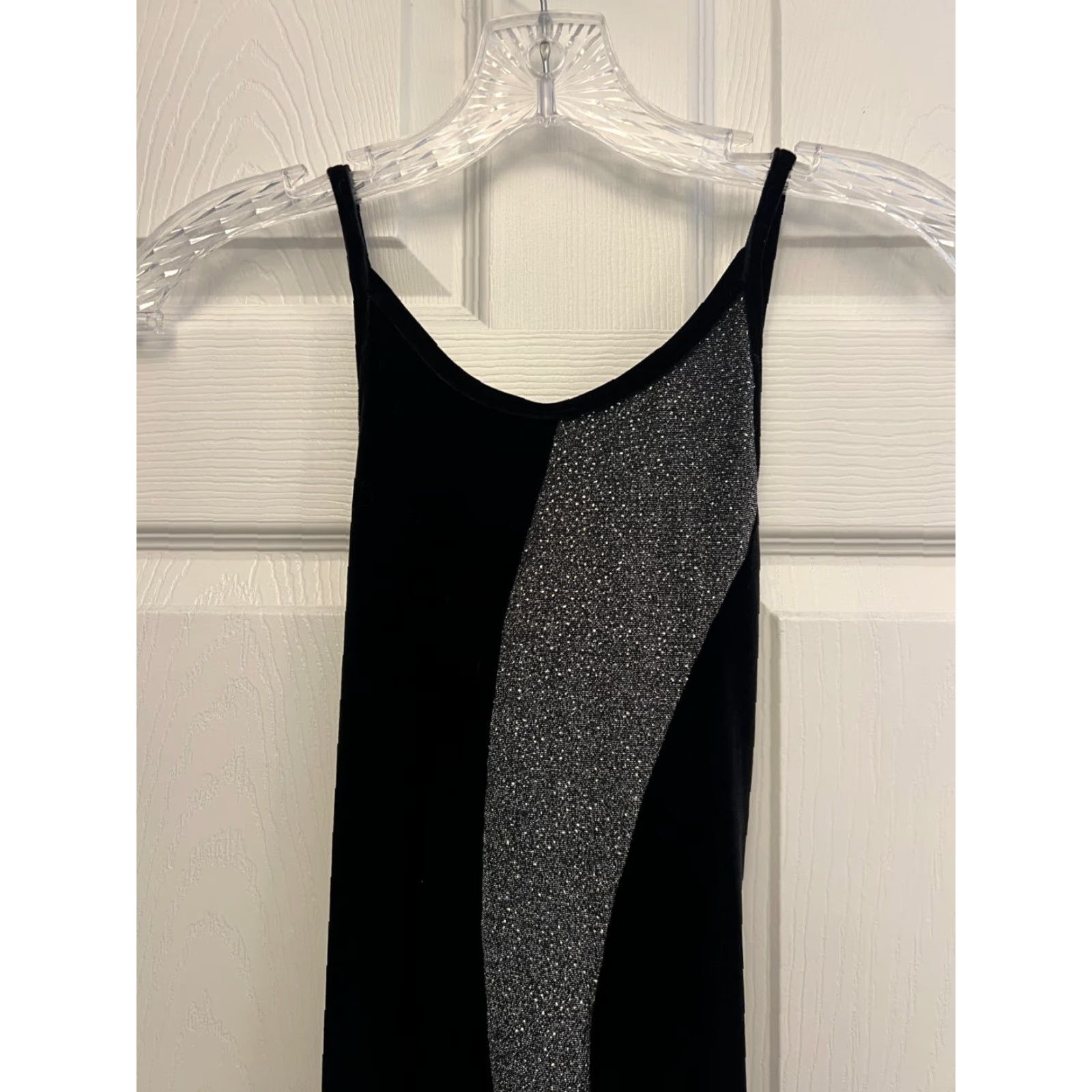 Vintage Jump By Wendy Chaitin Maxi Evening Dress Black Glitter Crossback Size 9/10 Womens/Mens? Size M / US 6-8 / IT 42-44 - 4 Thumbnail