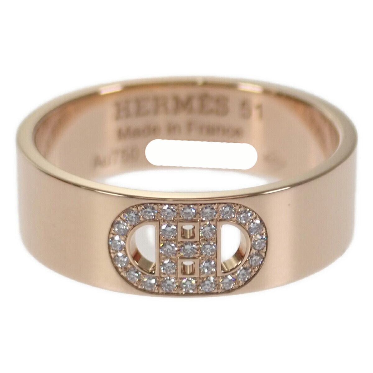 image of Hermes H Dunkle Diamond Ring in Gold, Women's