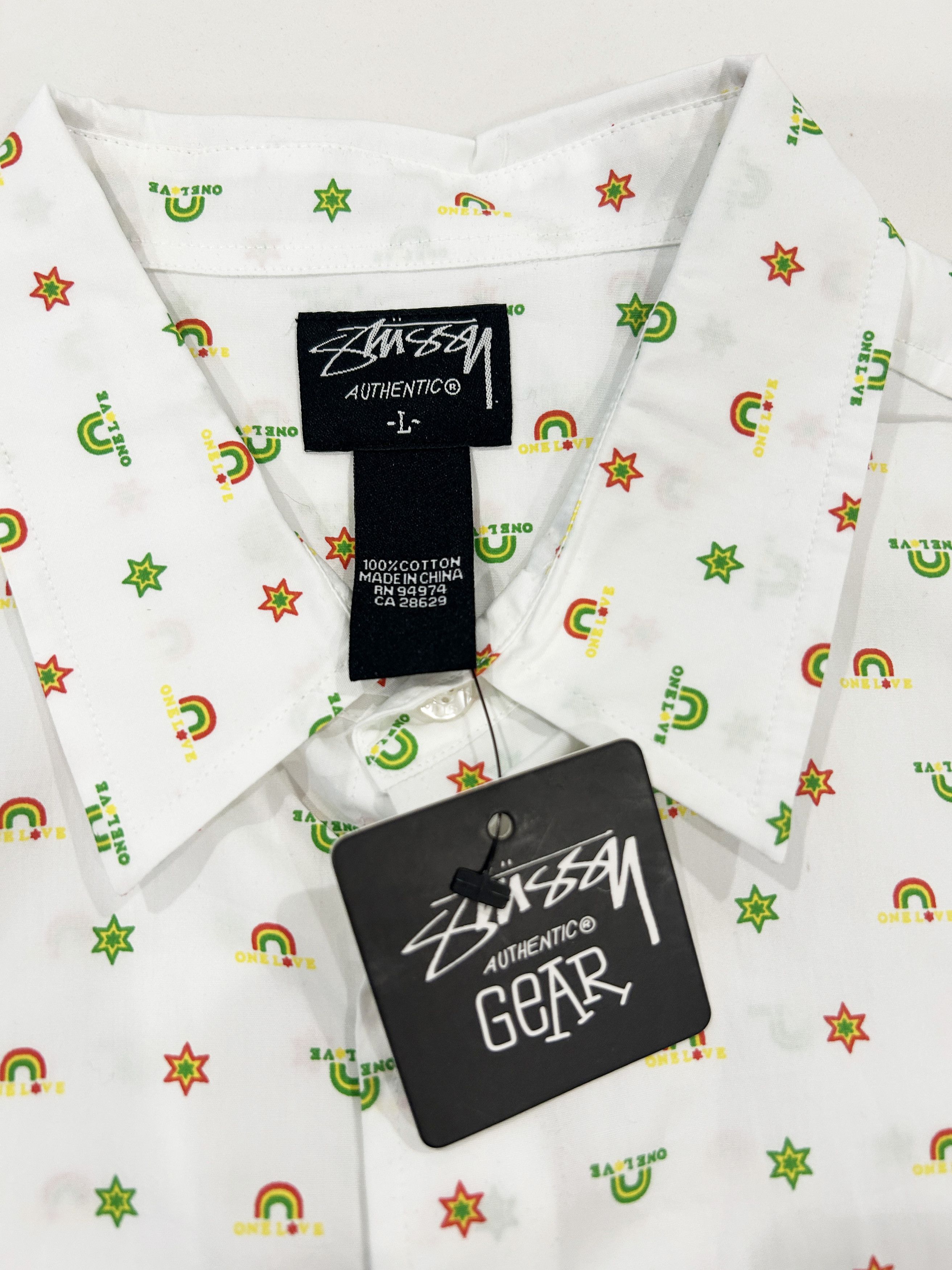Stussy Rainbow White Allover Shirt Size US L / EU 52-54 / 3 - 3 Thumbnail