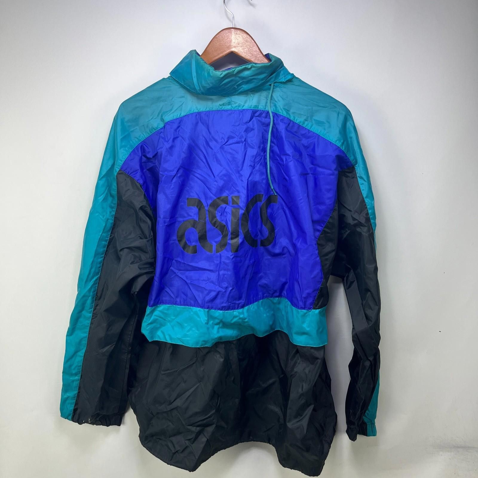 Asics Vintage 90s Asics Windbreaker Jacket Large XL Japan Size US L / EU 52-54 / 3 - 1 Thumbnail