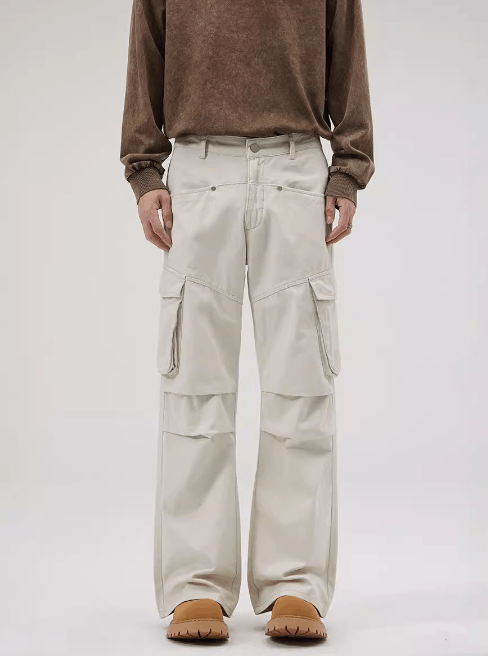 Japanese Brand × Jean Vintage beige multi-pocket casual work trousers Size US 32 / EU 48 - 1 Thumbnail