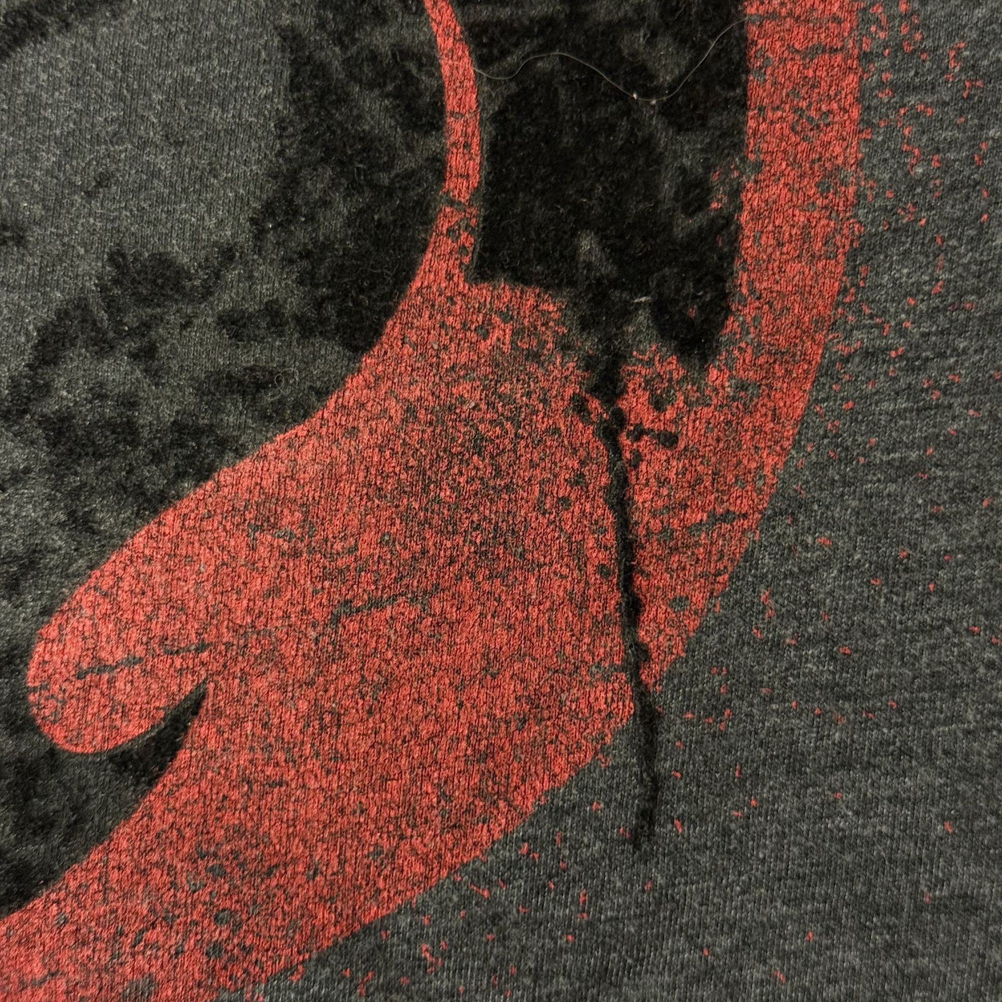 Other 90's THUNDERCATS Heather Black VELVET LoGo CAT 50/50 RINGER Size US L / EU 52-54 / 3 - 8 Thumbnail