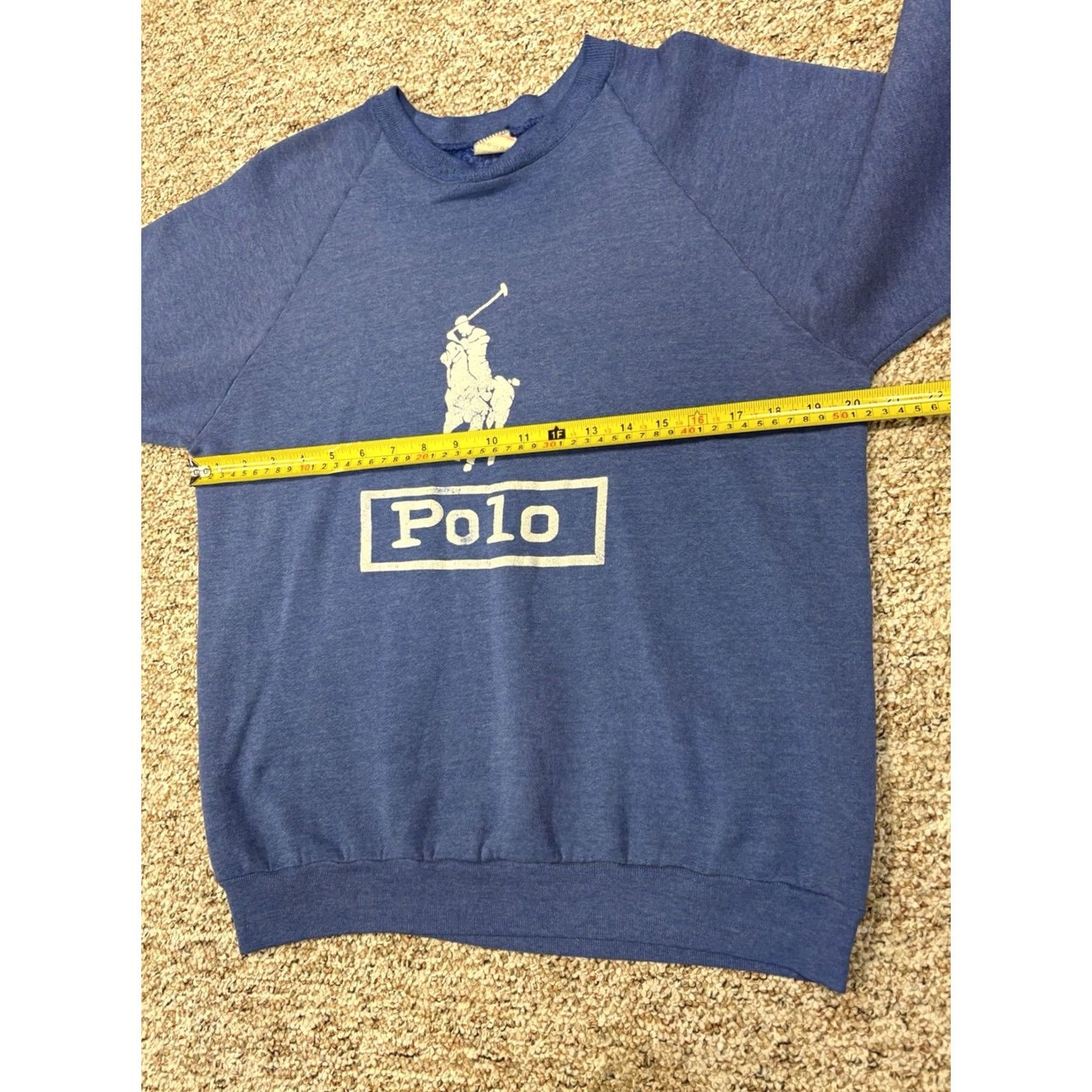Fruit Of The Loom VINTAGE Fruit of the Loom Sweatshirt Crewneck unisex Adults L Blue logo 90s USA Puffy graphics Man On Horse Size US L / EU 52-54 / 3 - 7 Thumbnail