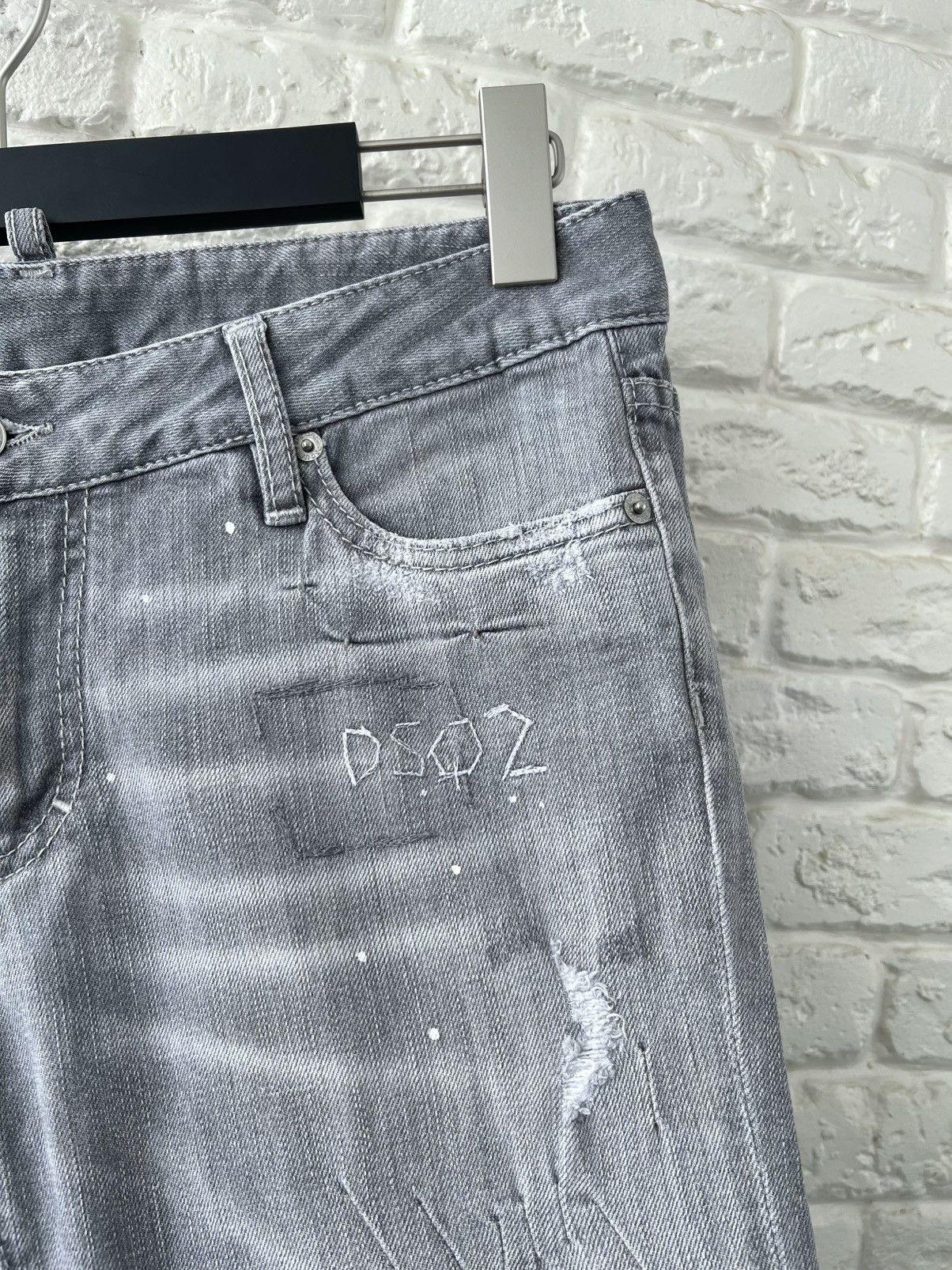 Dsquared2 Dsquared2 Distressed Denim Gray Logo Jeans Size 30" / US 8 / IT 44 - 3 Thumbnail