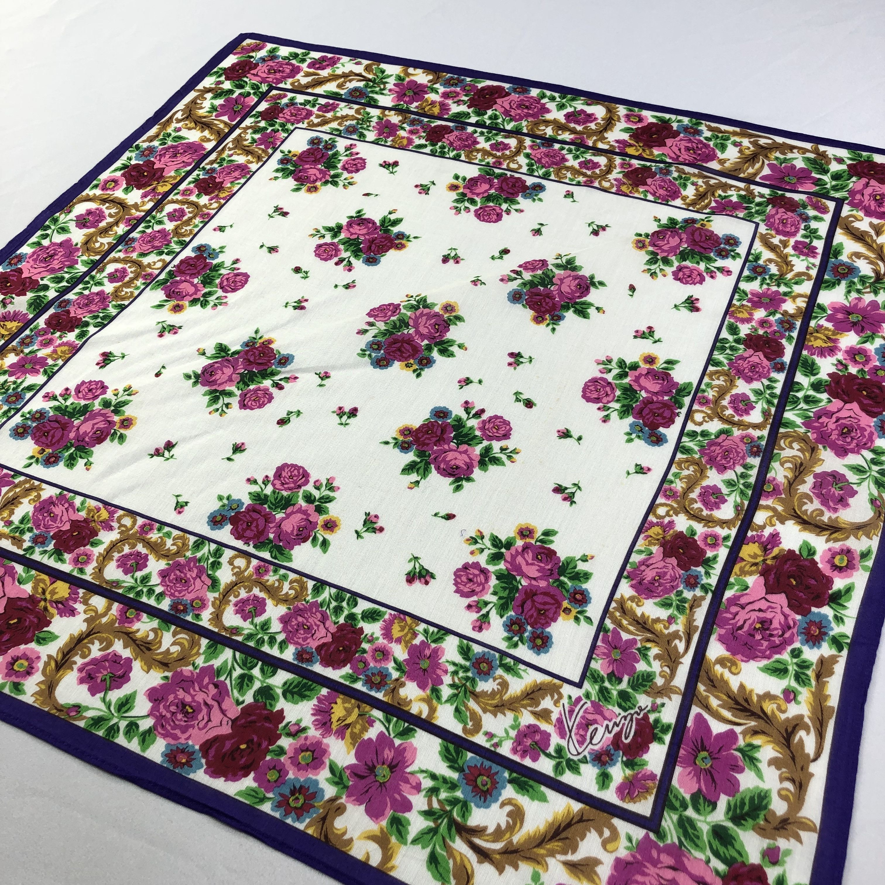 Kenzo Kenzo Floral Handkerchief Neckerchief Bandana H1920 Size ONE SIZE - 3 Thumbnail