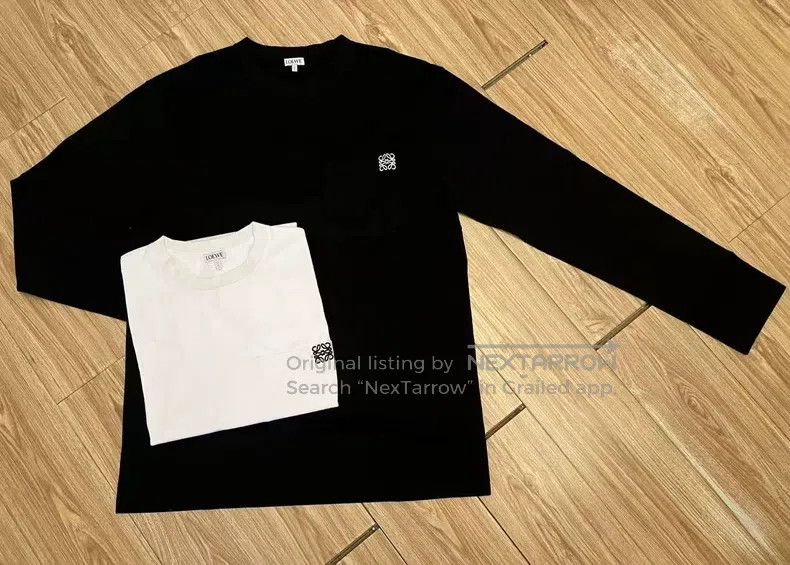 Loewe Long-sleeve T-shirt, white classic version, embroide