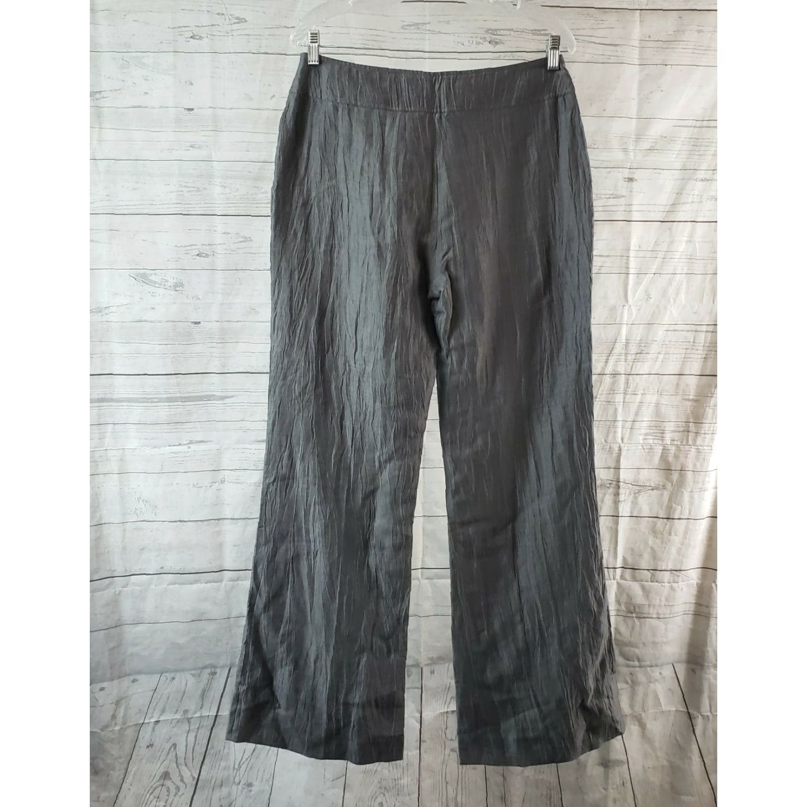 Vintage Kaliko Womens Wide Leg Pants Sz 12 Gray Linen Blend Mid Rise Pants Women's 12 Gray Linen Blend Wide Leg Size 34" / US 12 / IT 48 - 3 Thumbnail