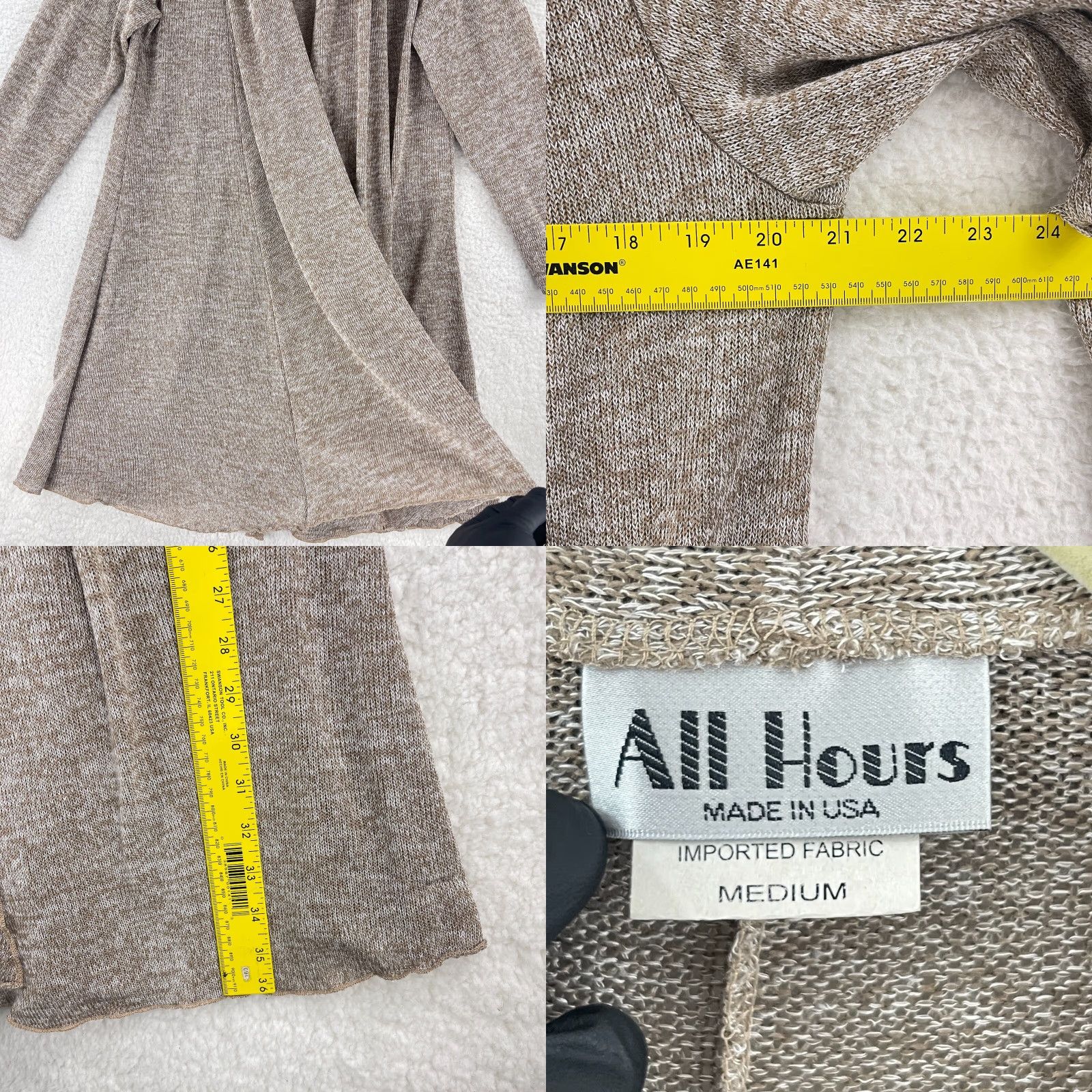 Vintage All Hours Brown Knit Cardigan Womens Medium Long Sleeve Open Front VTG Size Medium Size M / US 6-8 / IT 42-44 - 8 Thumbnail
