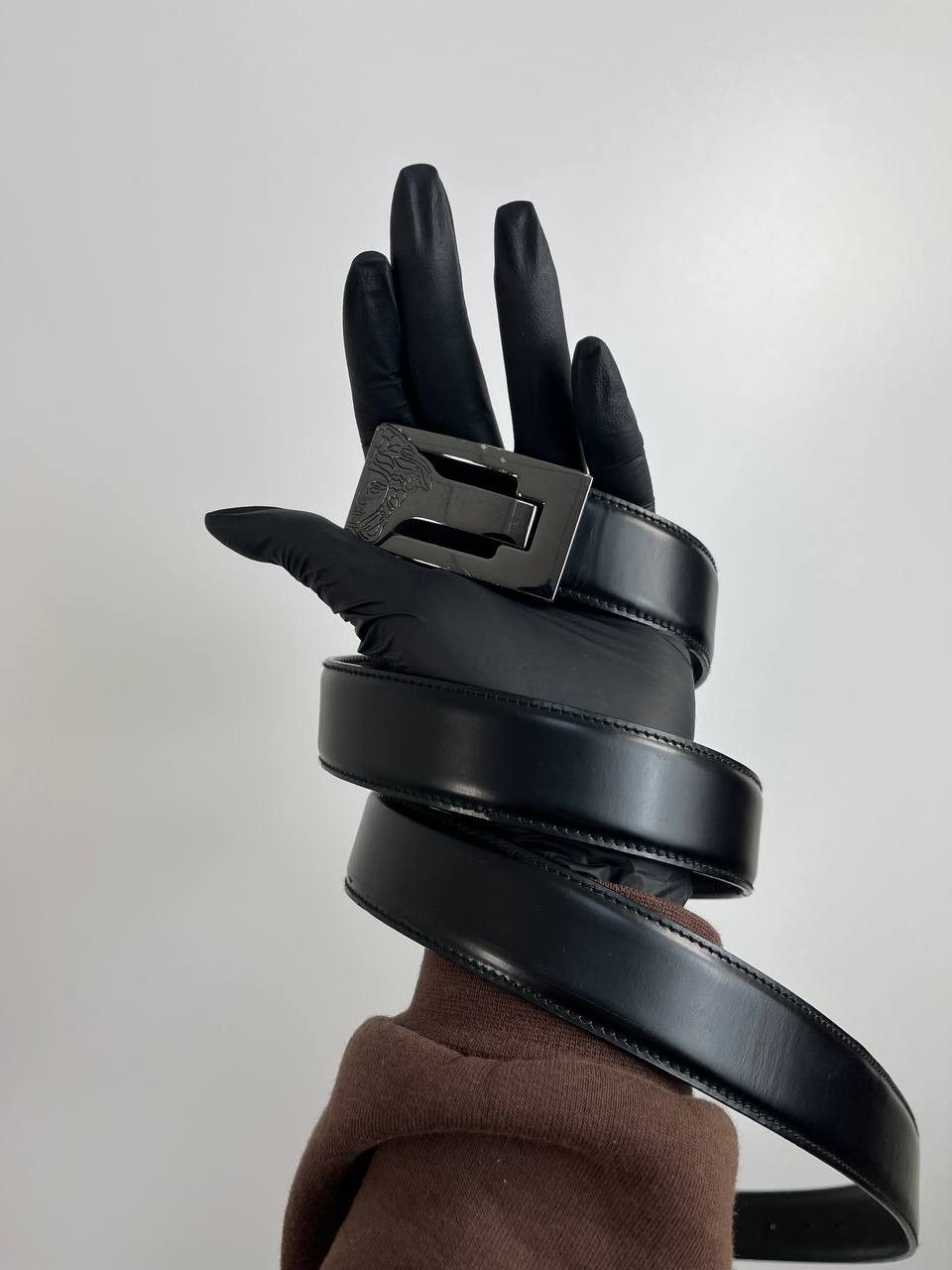 Versace Gianni Versace Medusa Leather Belt Black Made In Italy M Size ONE SIZE - 1 Thumbnail