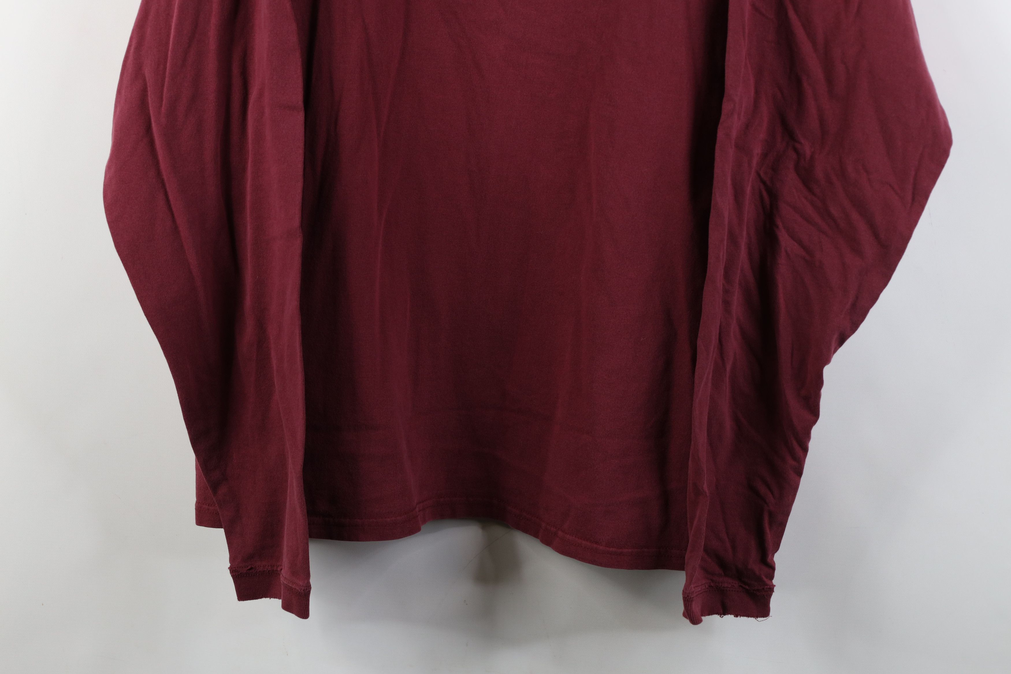 Vintage Vintage 90s Streetwear Blank Long Sleeve T-Shirt Red Cotton Size US XL / EU 56 / 4 - 3 Thumbnail