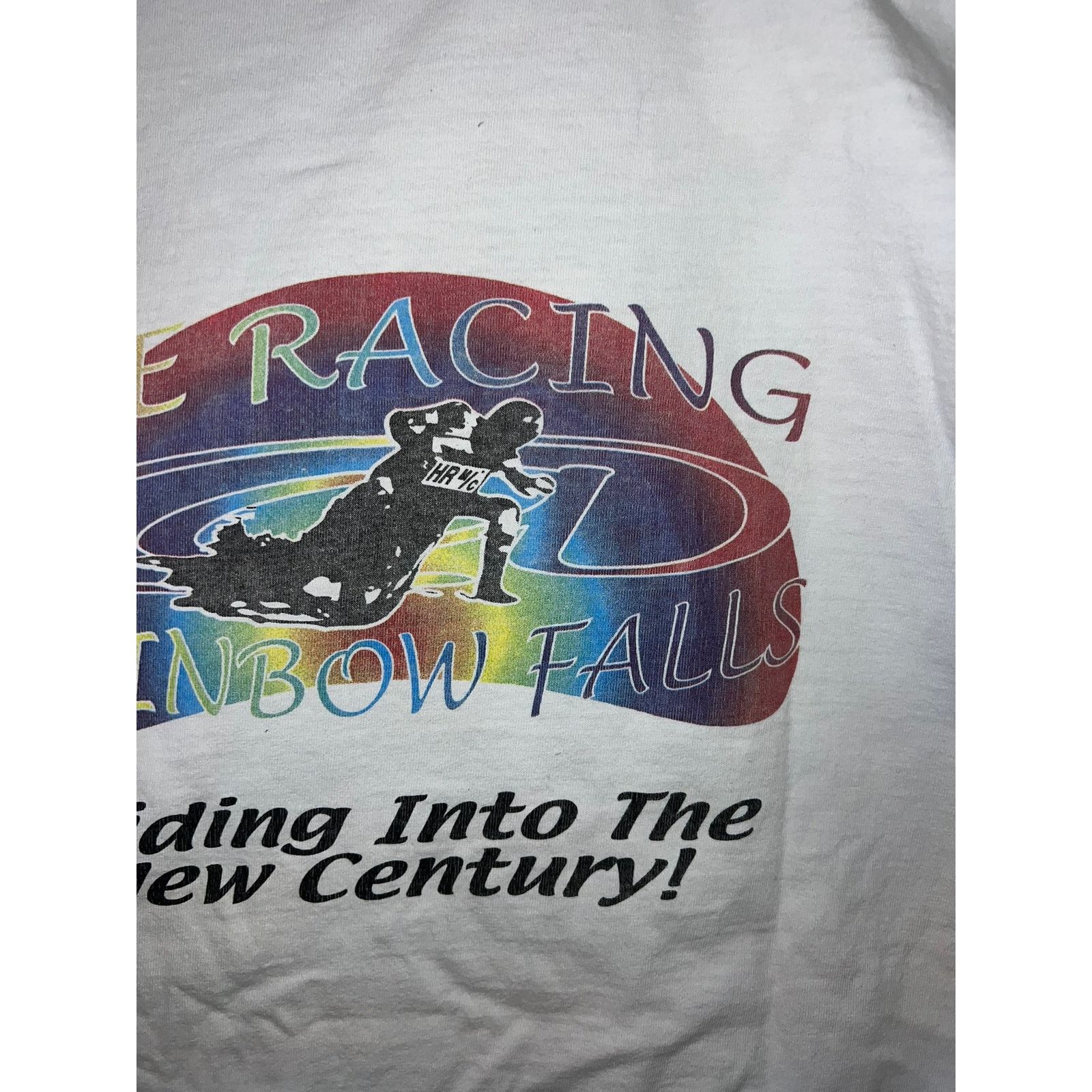 Fruit Of The Loom Vintage Ice Racing Shirt Rainbow Falls White Tee 90s Medium Size US M / EU 48-50 / 2 - 7 Thumbnail