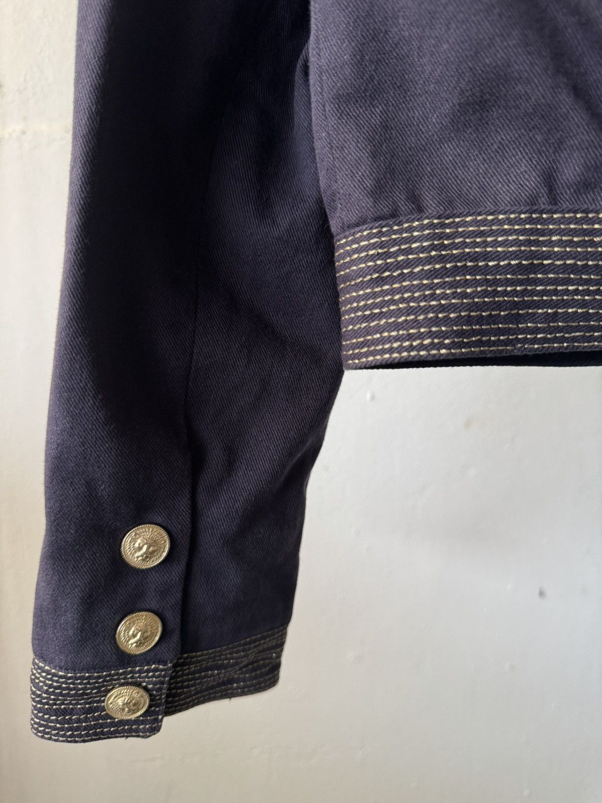 Versus Versace S/S 1992 Versus Gianni Versace Archive Crop Denim Jacket Size XS / US 0-2 / IT 36-38 - 14 Thumbnail