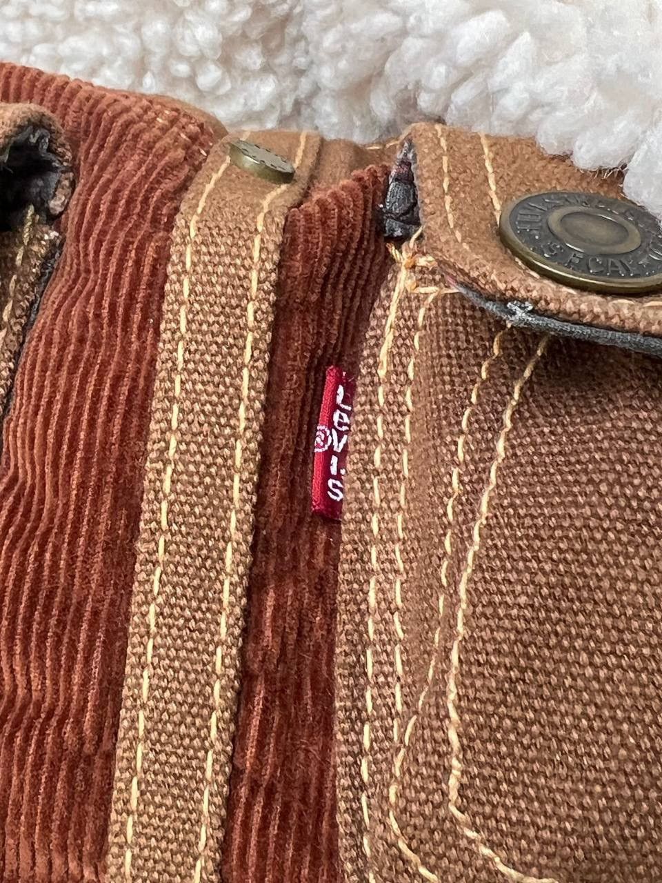 Levi's × Vintage Levi’s Y2K Vintage Purse Brown Mini Bag Corduroy Size ONE SIZE - 11 Thumbnail