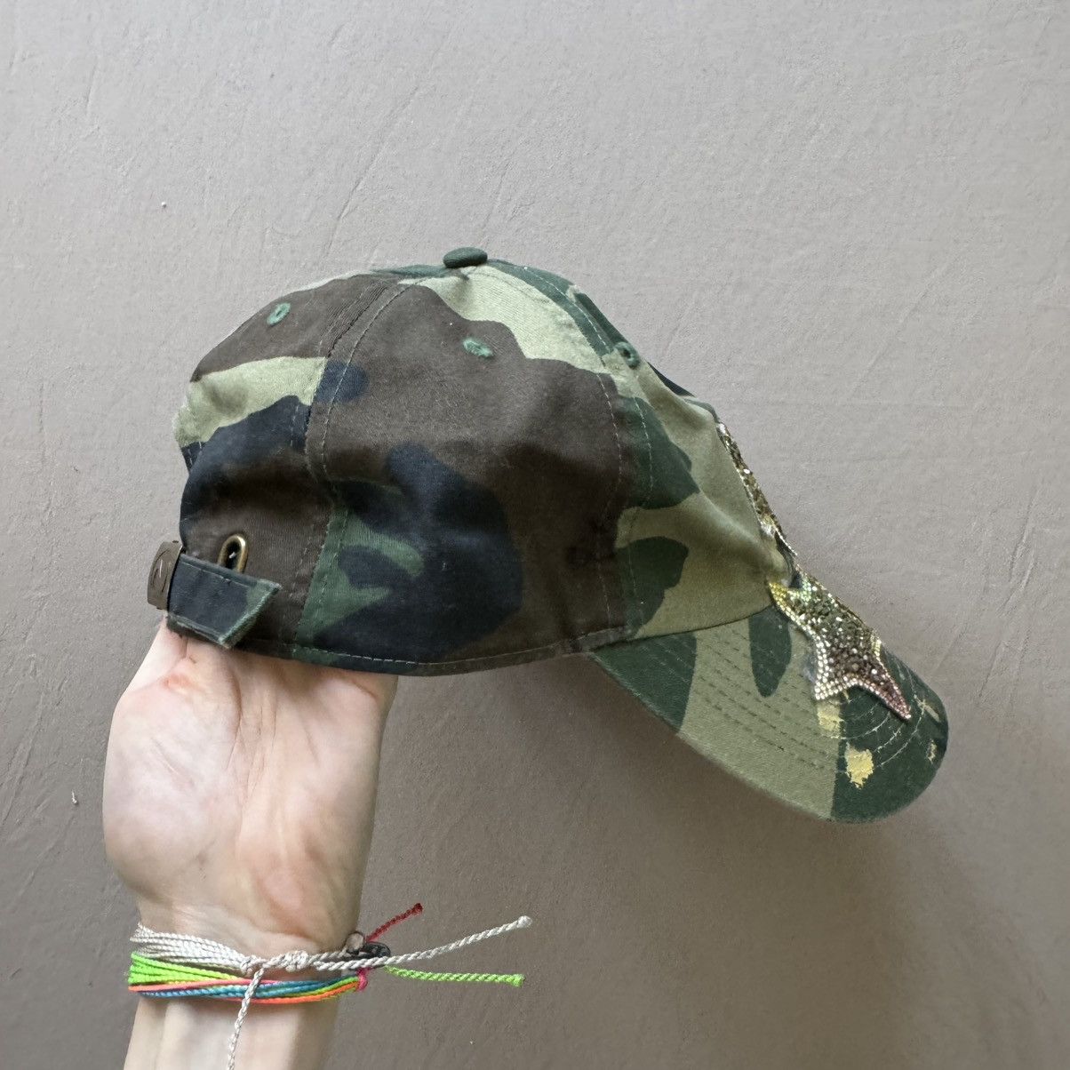 Other Grunge Y2K Rhinestone Star Patch Camo Baseball Cap Size ONE SIZE - 5 Thumbnail