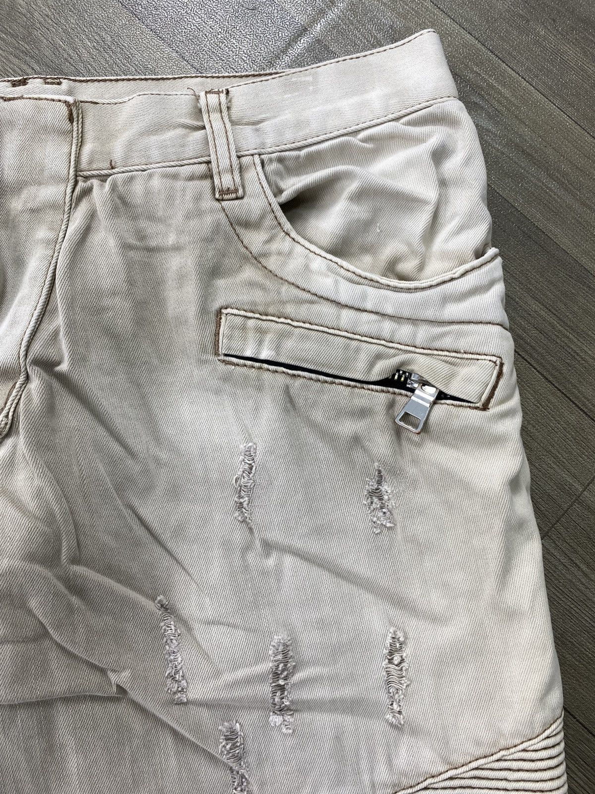 Balmain Vintage Balmain Distressed Bikers Pants Luxury Size US 32 / EU 48 - 8 Thumbnail