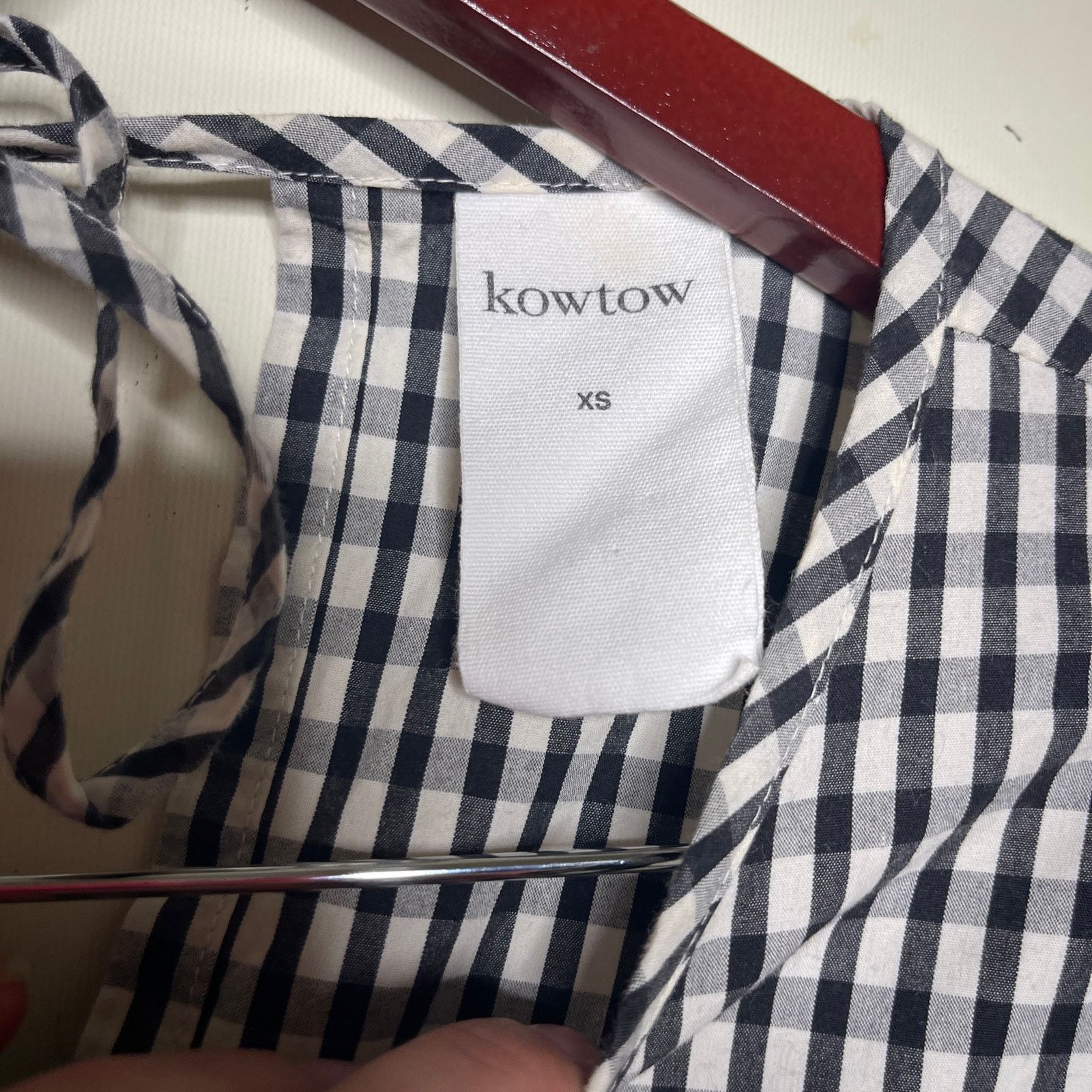 Kowtow Kowtow Juno Dress Black White Gingham Check Oversized dress Size XS / US 0-2 / IT 36-38 - 3 Thumbnail