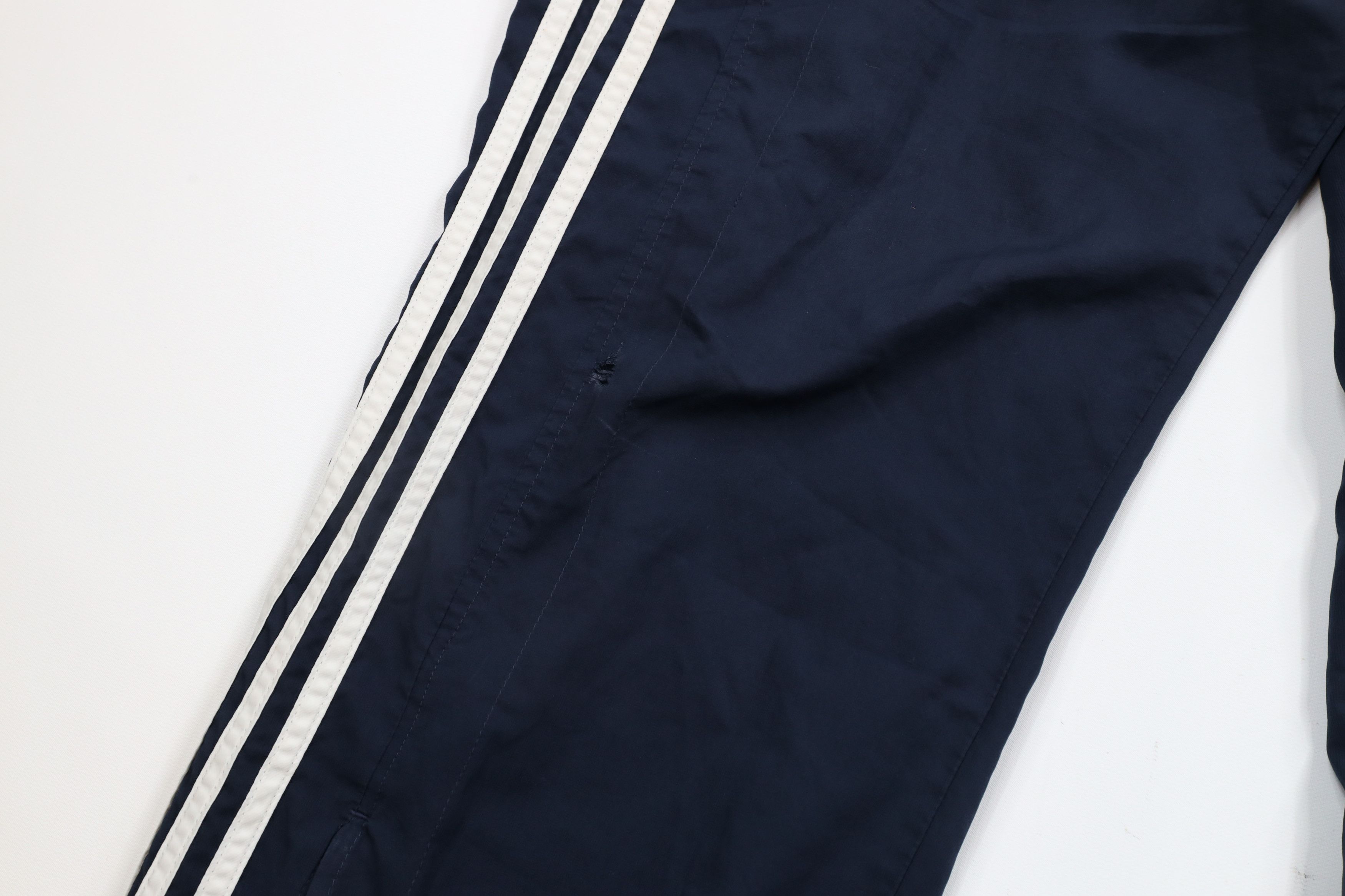 Adidas × Vintage Vintage Adidas Spell Out Striped Wide Leg Pants Navy Blue Size US 36 / EU 52 - 5 Thumbnail