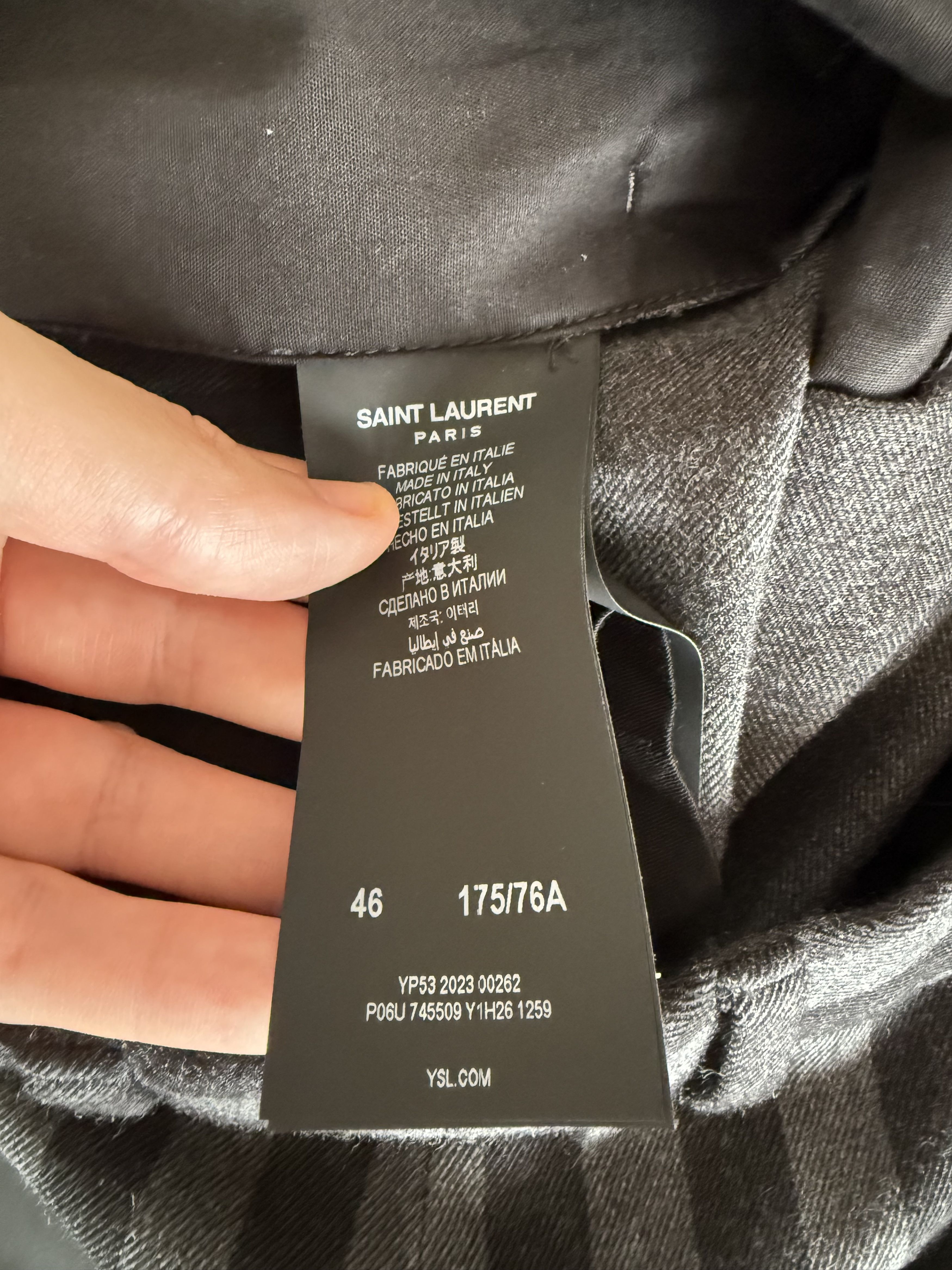 Saint Laurent Paris FW23 Saint Laurent Wool Trousers in Striped Black/Gray Size US 30 / EU 46 - 12 Thumbnail