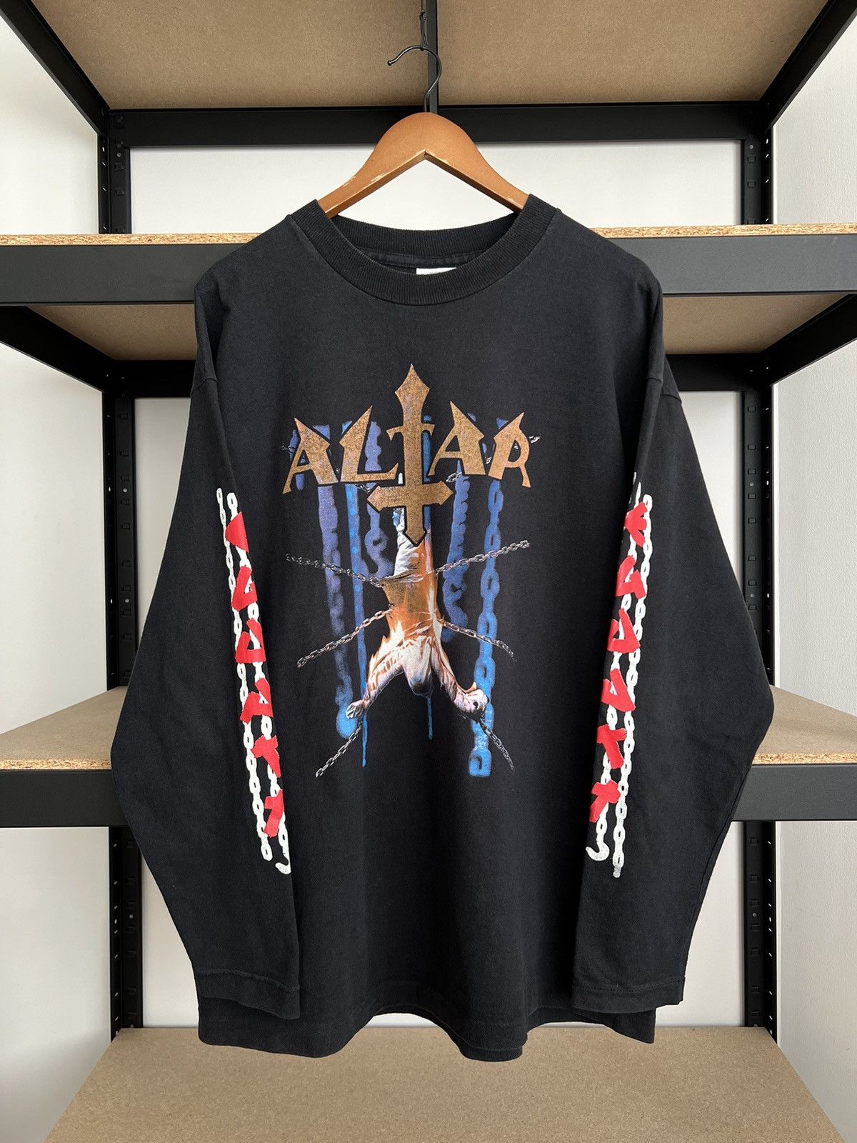 Band Tees Vintage 90s Altar Band Death Metal Jesus Long Sleeve T-shirt Size US XL / EU 56 / 4 - 1 Thumbnail