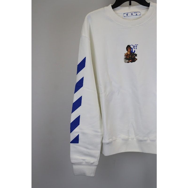 Off-White o1rshd1 Caravag Boy Marker Slim Crewneck in White/Light Blue Size US XL / EU 56 / 4 - 7 Thumbnail