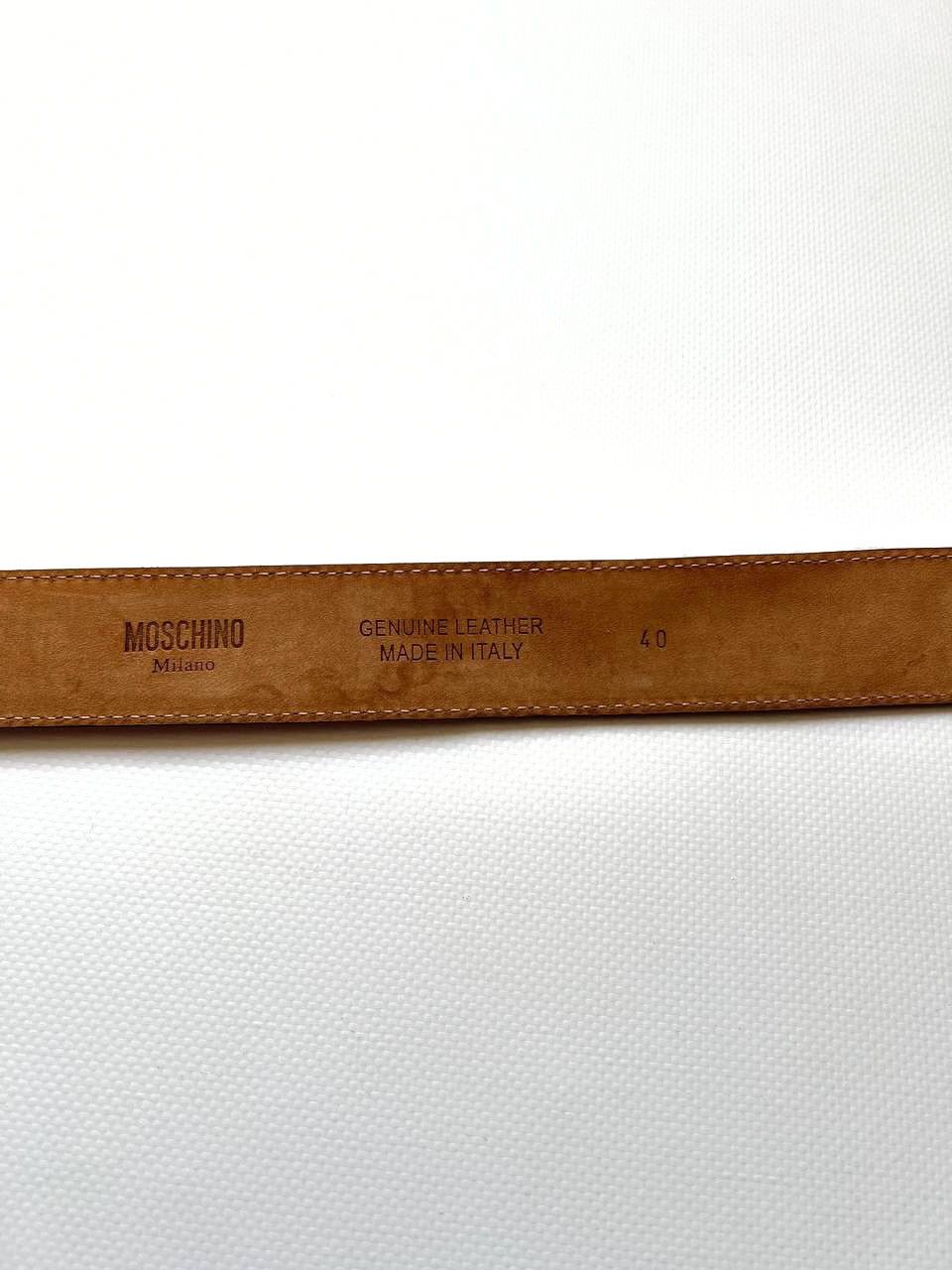 Japanese Brand × Moschino × Vintage Vintage Moschino pink leather metal logo belt y2k Japanese Size ONE SIZE - 7 Thumbnail