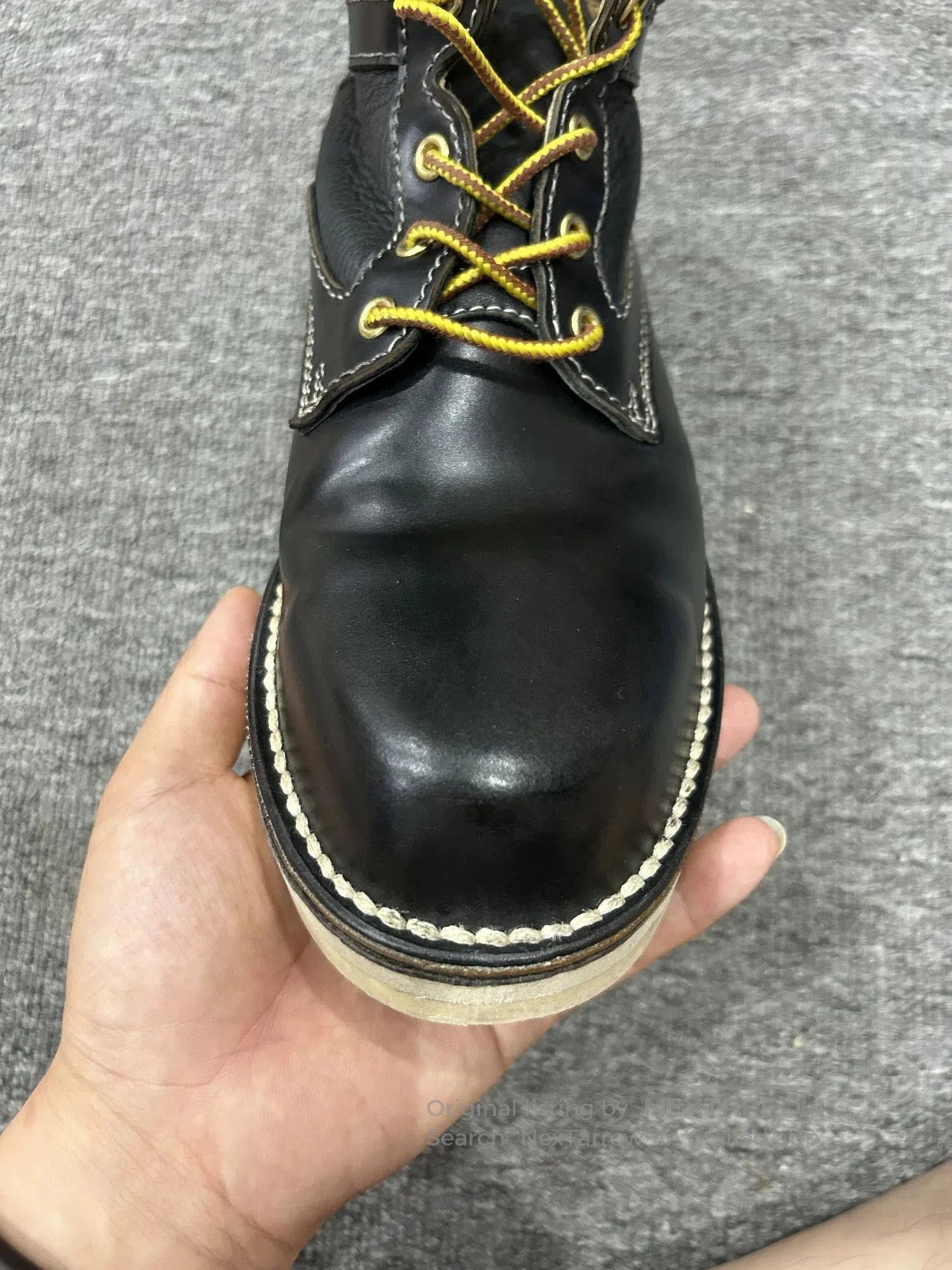 Vintage Black Leather Lace. Size US 7 / EU 40 - 4 Thumbnail